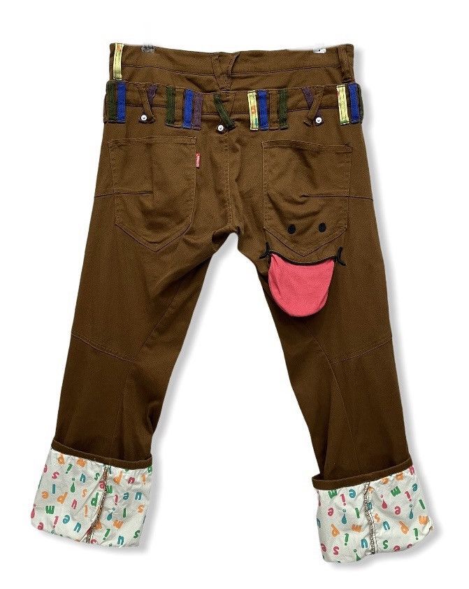 Japanese Brand POP ART! UP!SMILE Double Waist Unique Smiley Stretchy Pants Size US 31 - 4 Thumbnail