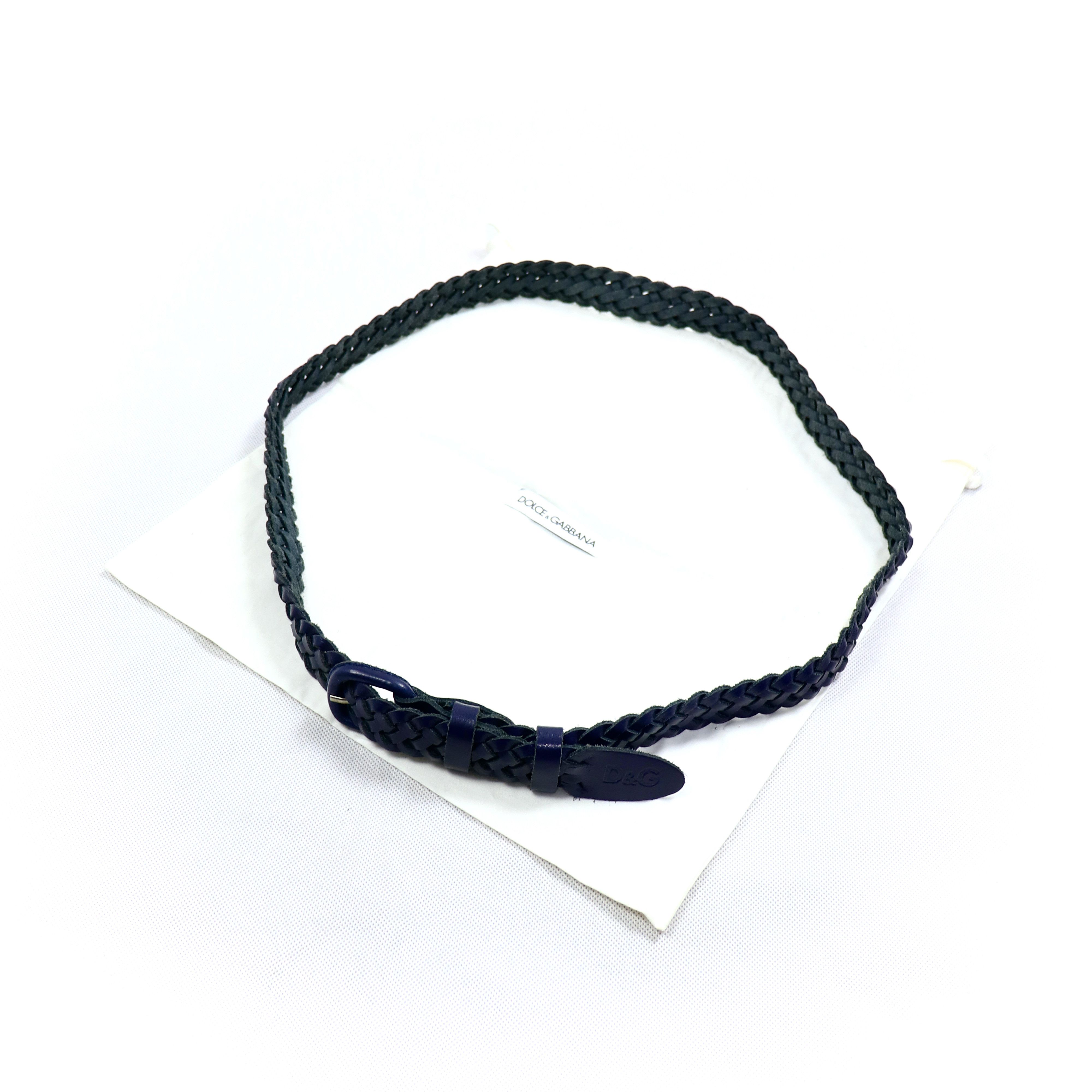 Dolce & Gabbana D&G Weaving Leather Slim Belt Size ONE SIZE - 4 Thumbnail