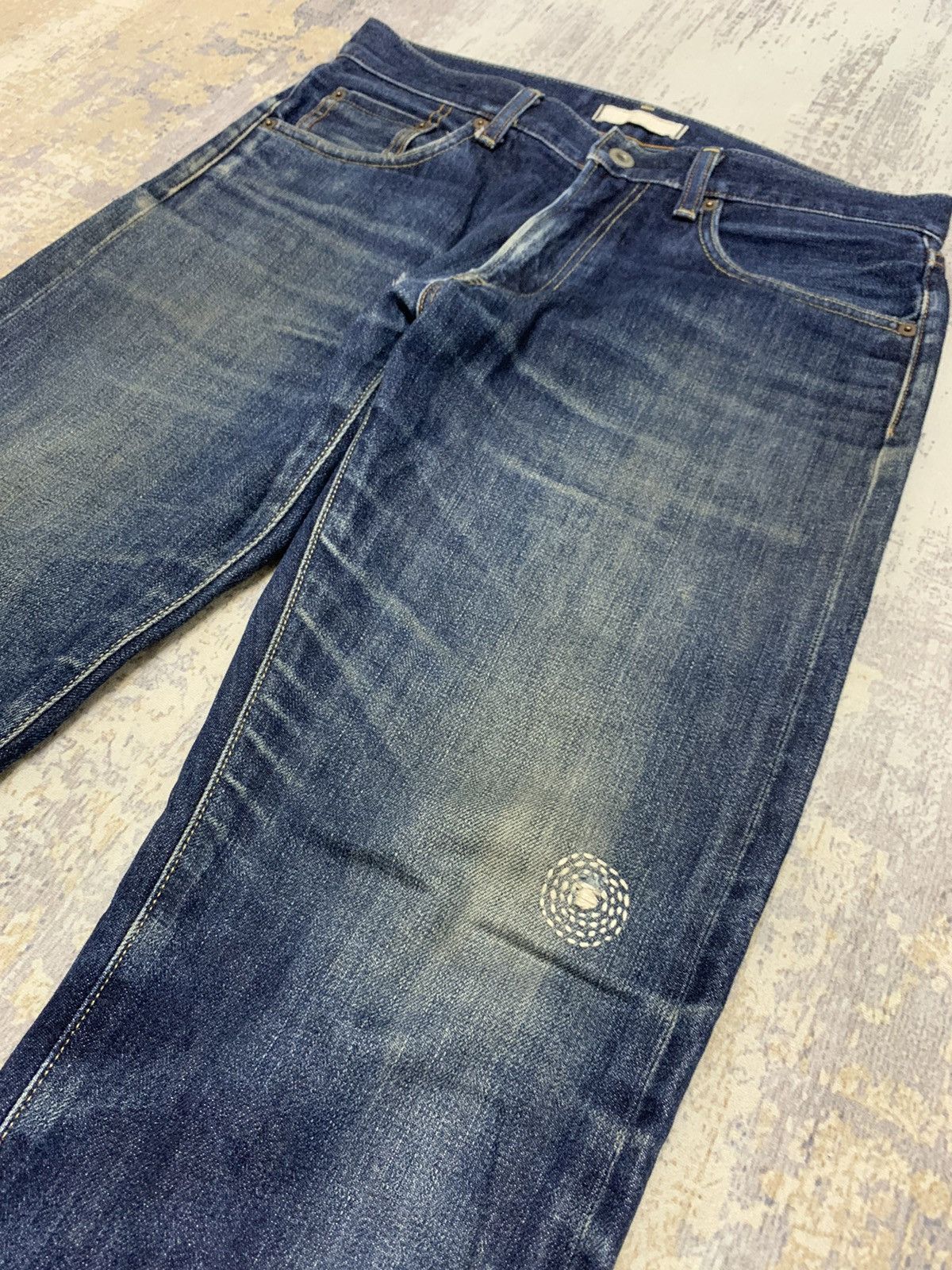 Japanese Brand Vtg Japanese Uniqlo Selvedge Jeans Distressed Denim W31x27 Size US 31 - 4 Thumbnail