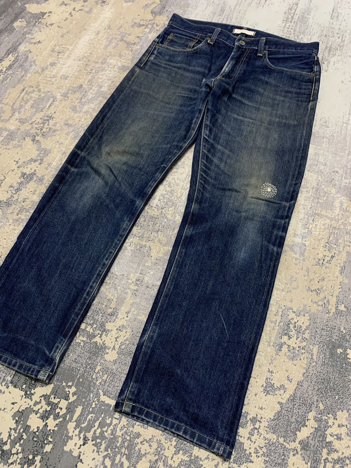 Japanese Brand Vtg Japanese Uniqlo Selvedge Jeans Distressed Denim W31x27 Size US 31 - 2 Thumbnail