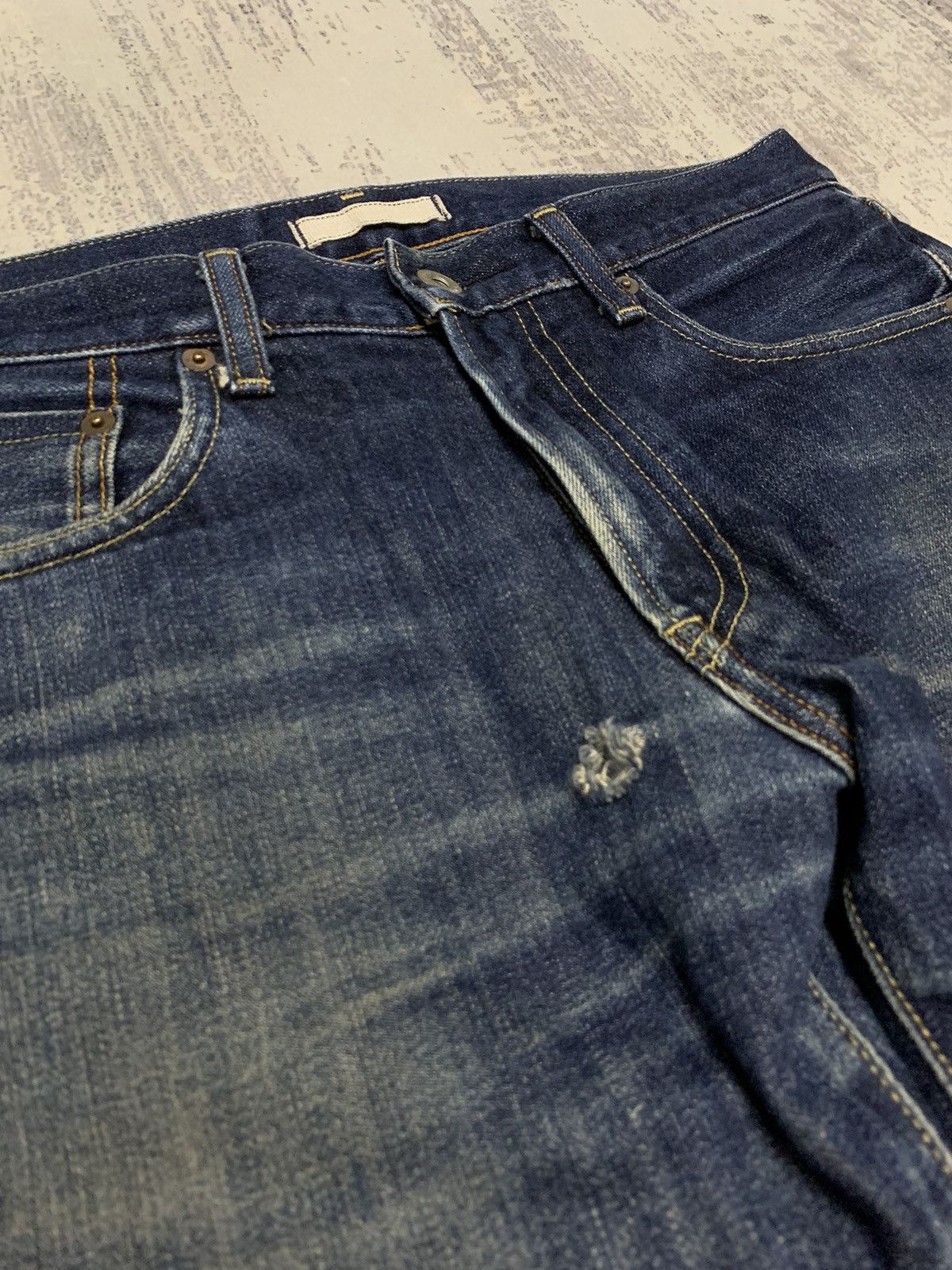 Japanese Brand Vtg Japanese Uniqlo Selvedge Jeans Distressed Denim W31x27 Size US 31 - 5 Thumbnail