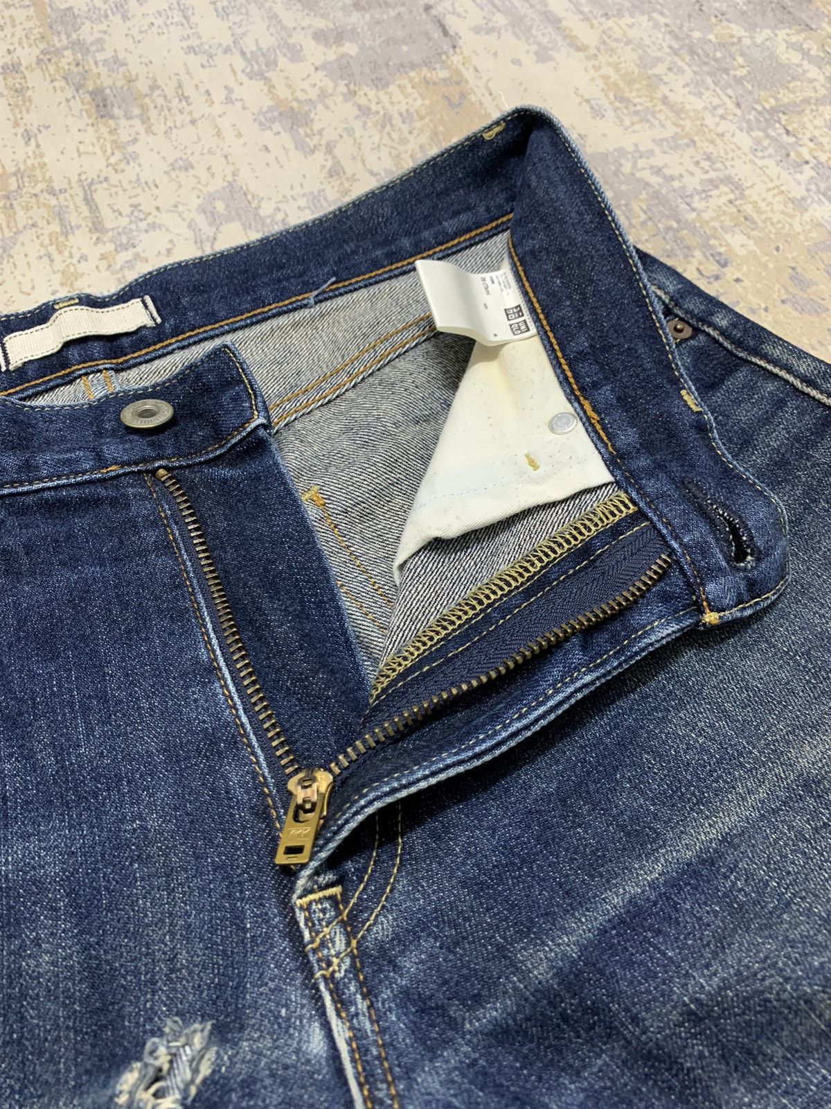 Japanese Brand Vtg Japanese Uniqlo Selvedge Jeans Distressed Denim W31x27 Size US 31 - 8 Thumbnail
