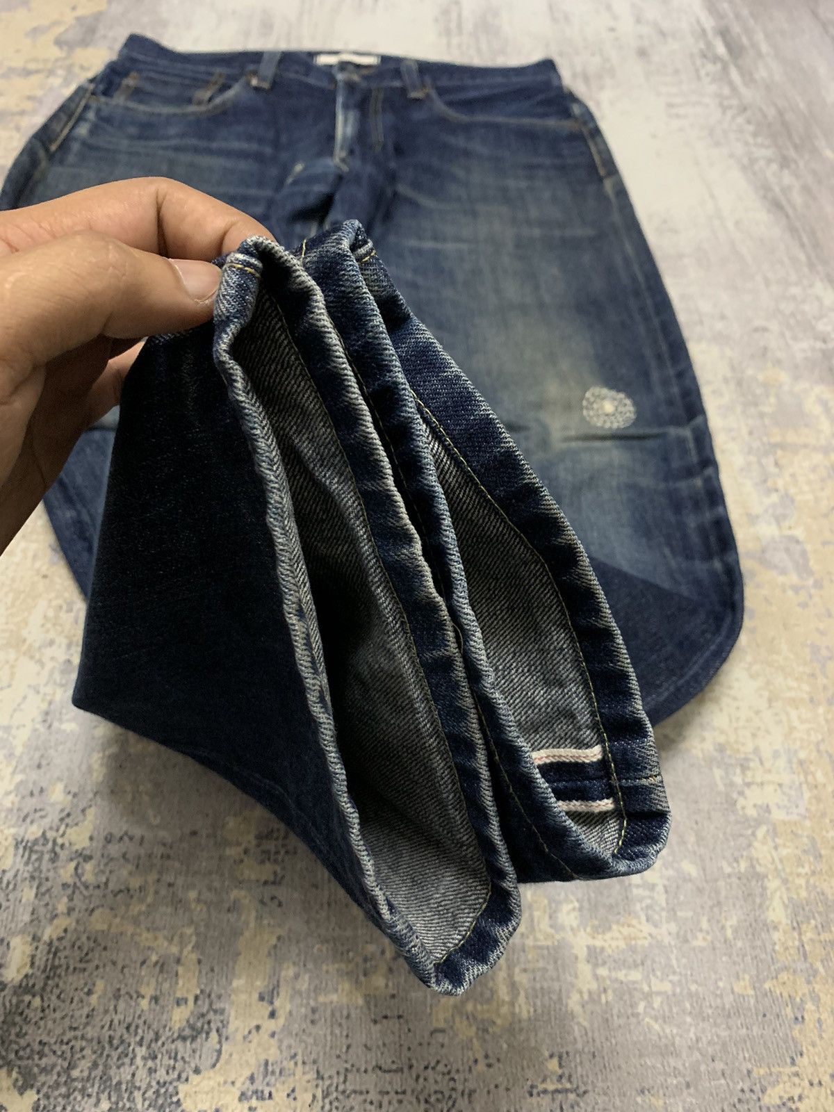 Japanese Brand Vtg Japanese Uniqlo Selvedge Jeans Distressed Denim W31x27 Size US 31 - 6 Thumbnail