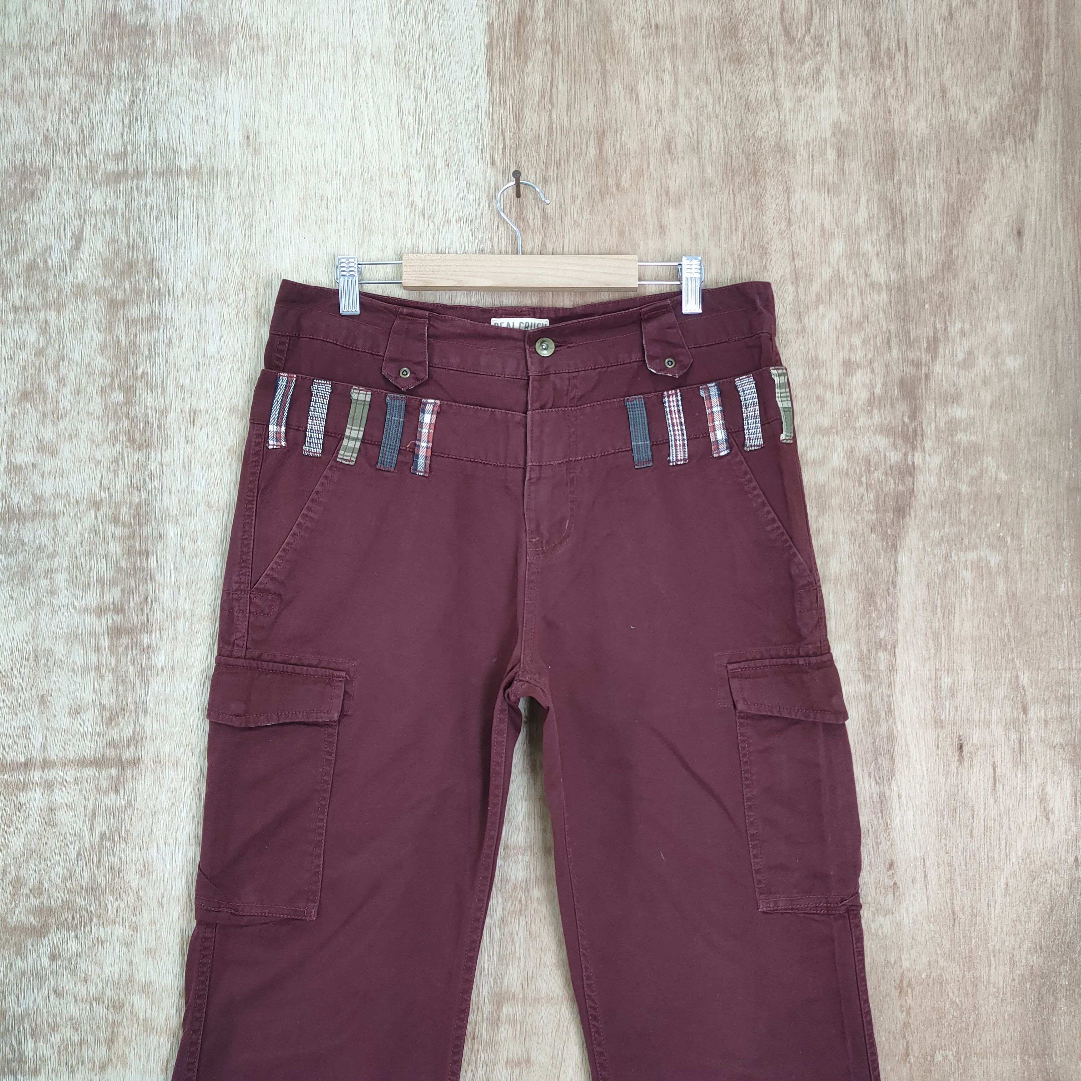 Japanese Brand RCC MAROON DOUBLE WAIST CARGO PANTS Size US 34 / EU 50 - 4 Thumbnail