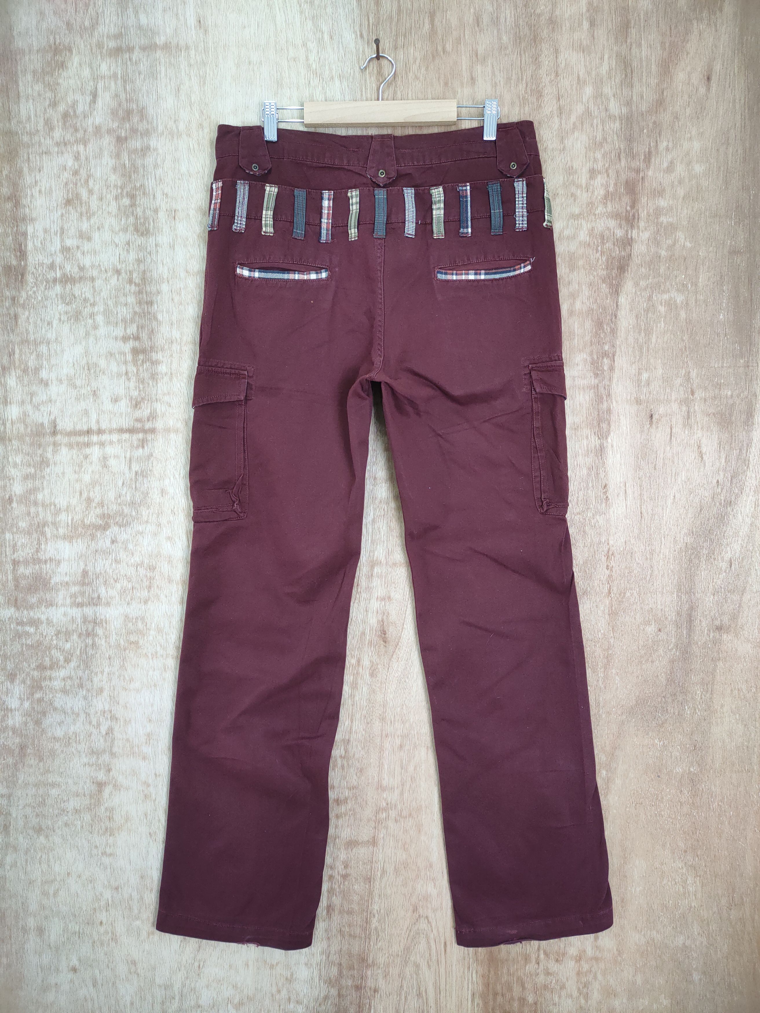 Japanese Brand RCC MAROON DOUBLE WAIST CARGO PANTS Size US 34 / EU 50 - 2 Thumbnail
