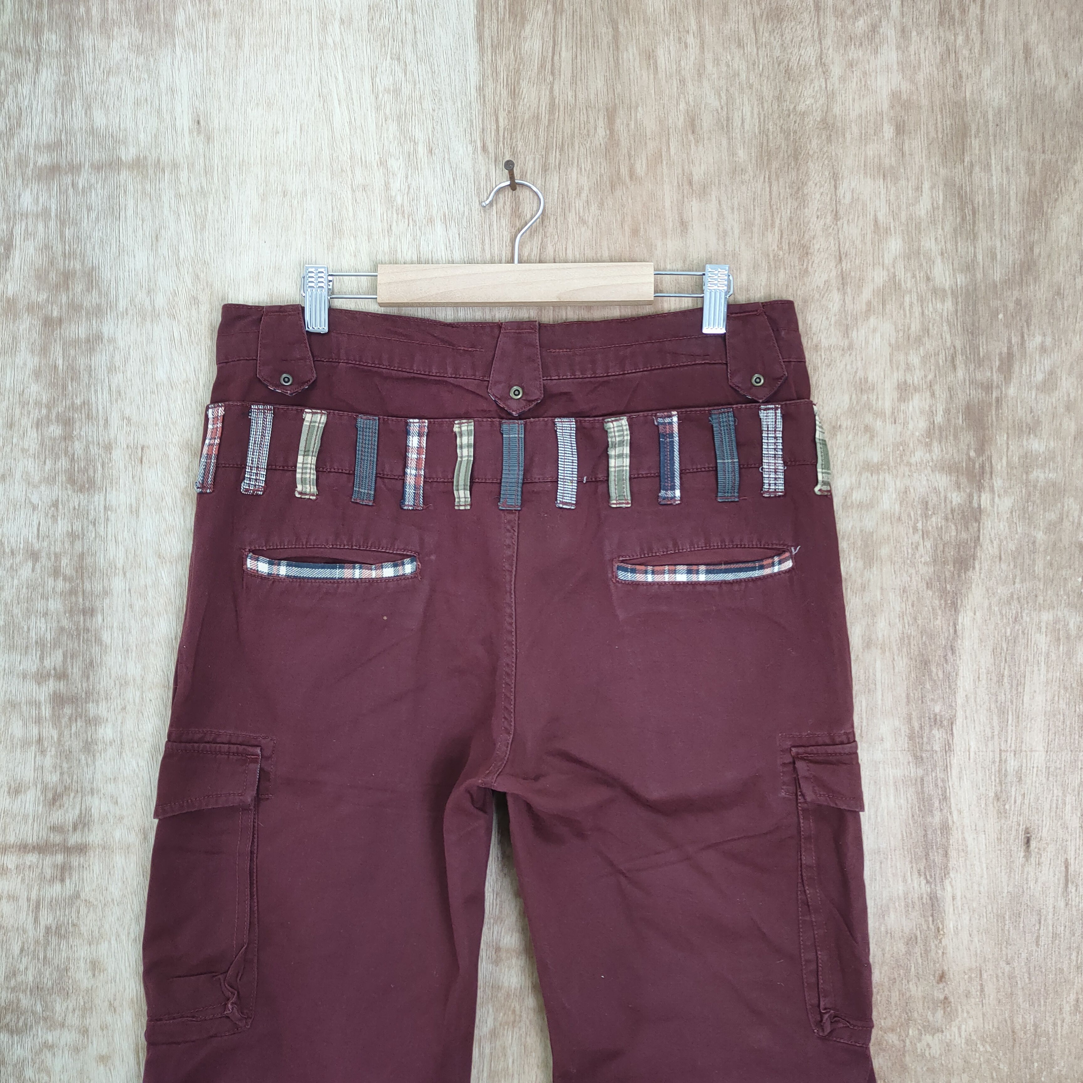 Japanese Brand RCC MAROON DOUBLE WAIST CARGO PANTS Size US 34 / EU 50 - 7 Thumbnail