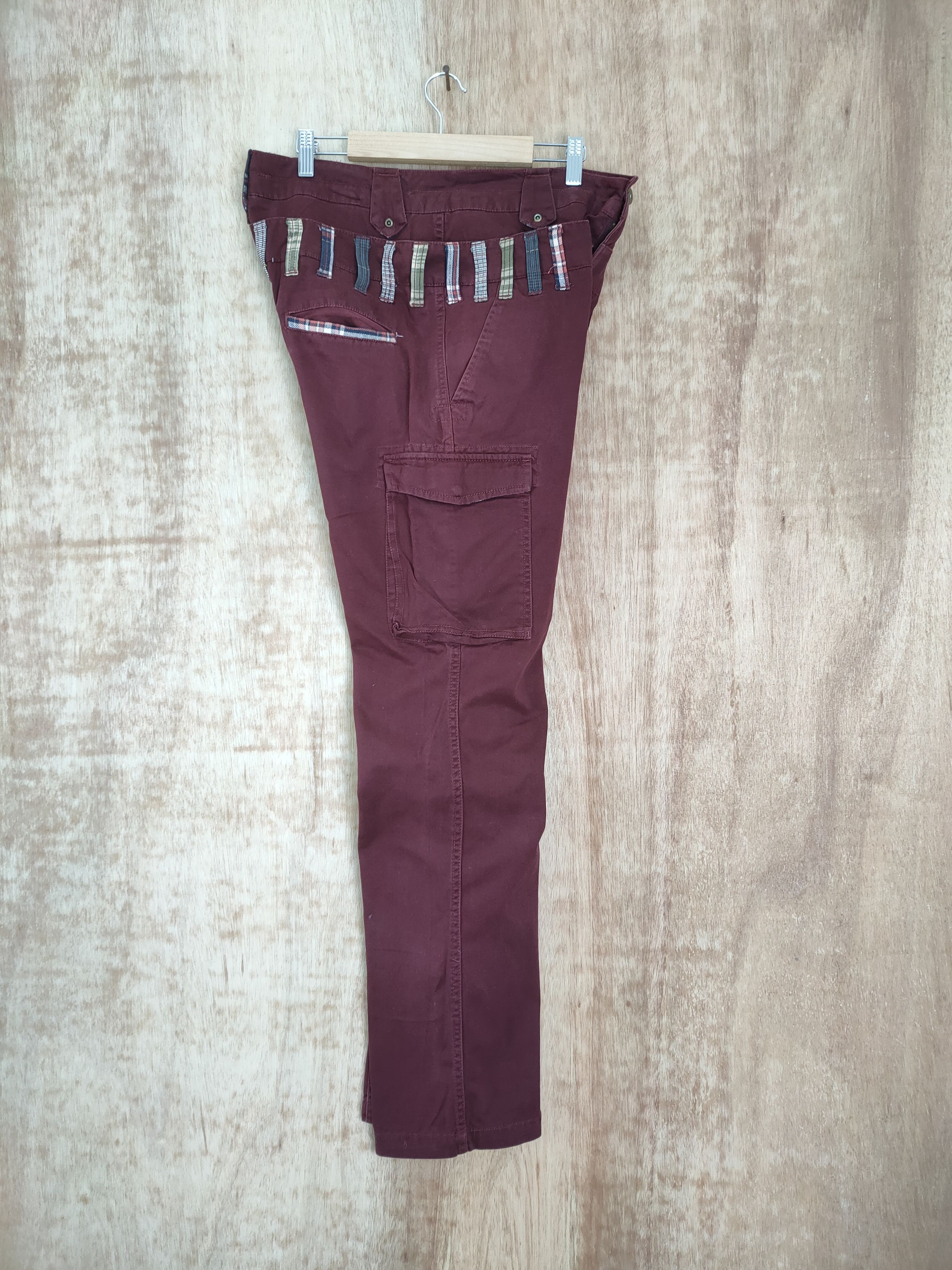 Japanese Brand RCC MAROON DOUBLE WAIST CARGO PANTS Size US 34 / EU 50 - 3 Thumbnail