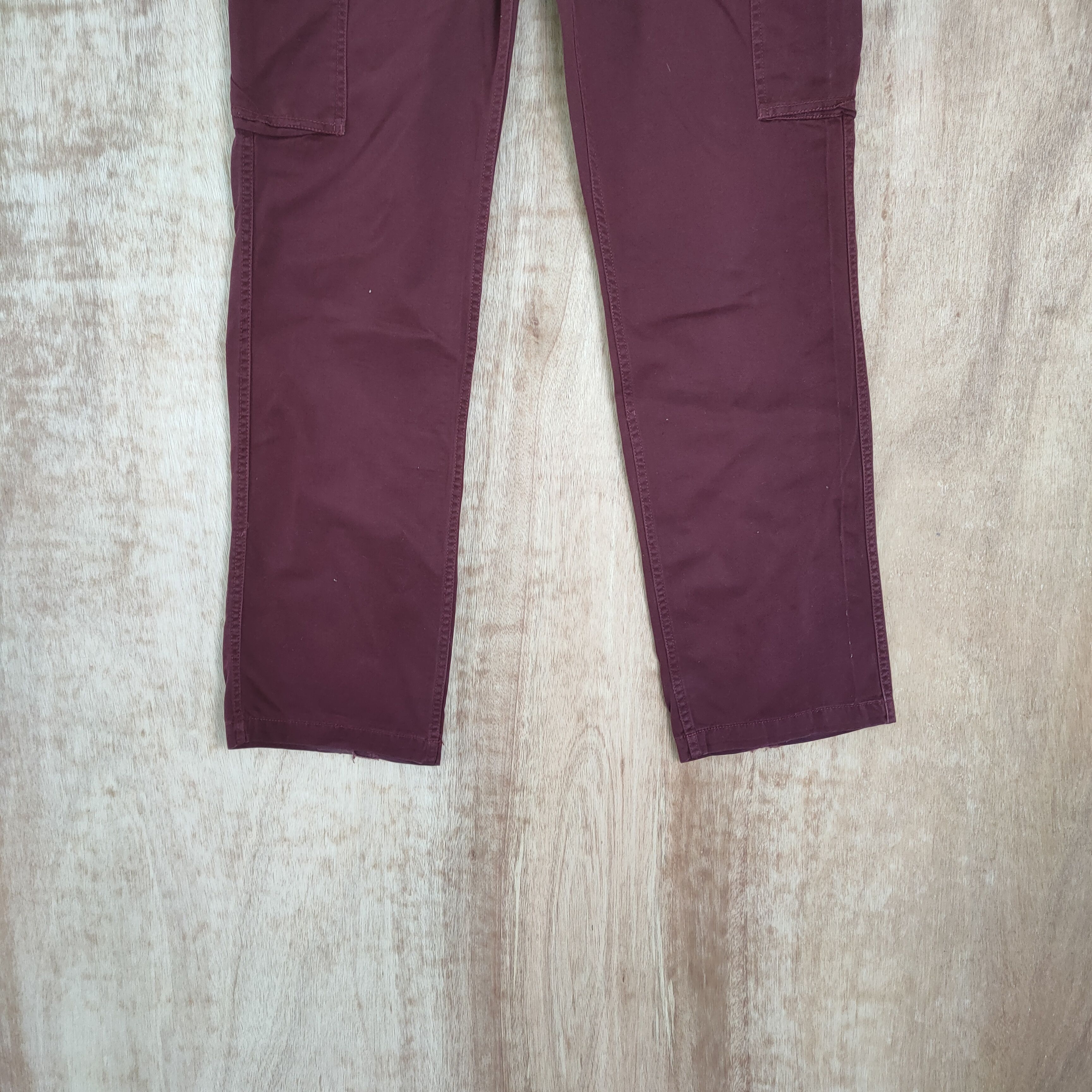 Japanese Brand RCC MAROON DOUBLE WAIST CARGO PANTS Size US 34 / EU 50 - 5 Thumbnail