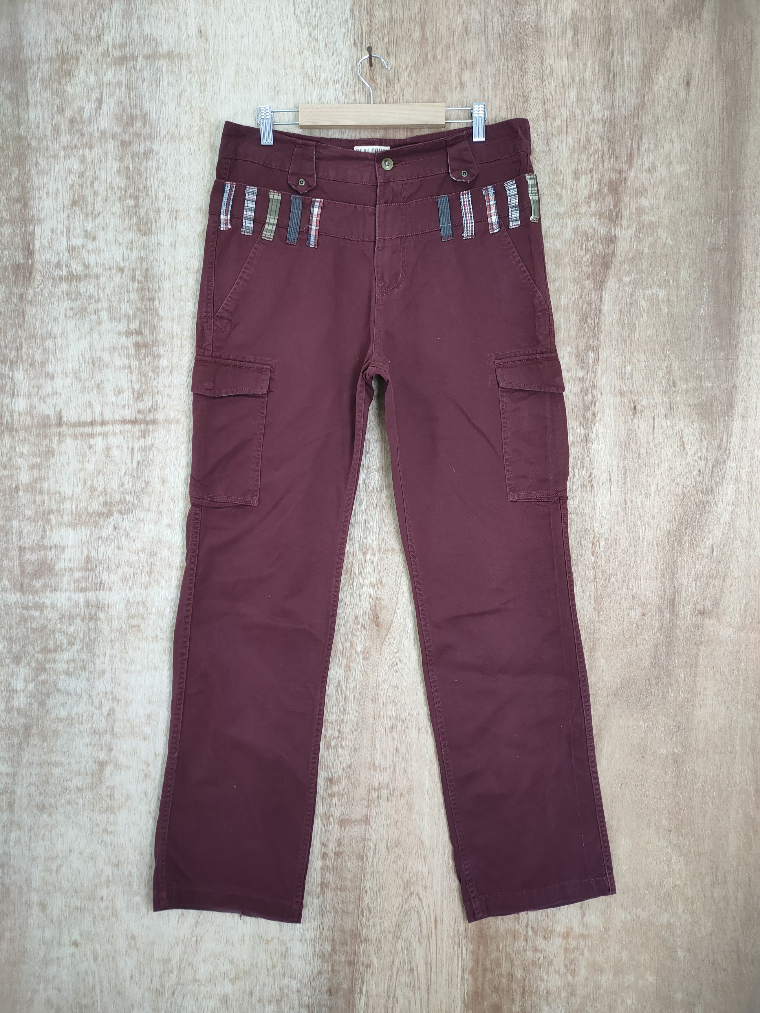 Japanese Brand RCC MAROON DOUBLE WAIST CARGO PANTS Size US 34 / EU 50 - 1 Thumbnail