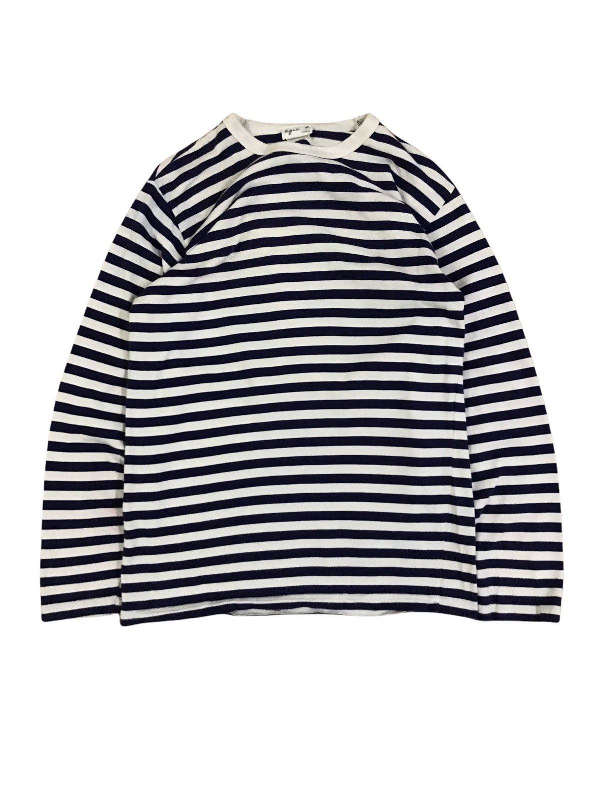 Agnes B. Blue/White Stripes Grunge Kurt Cobain Style