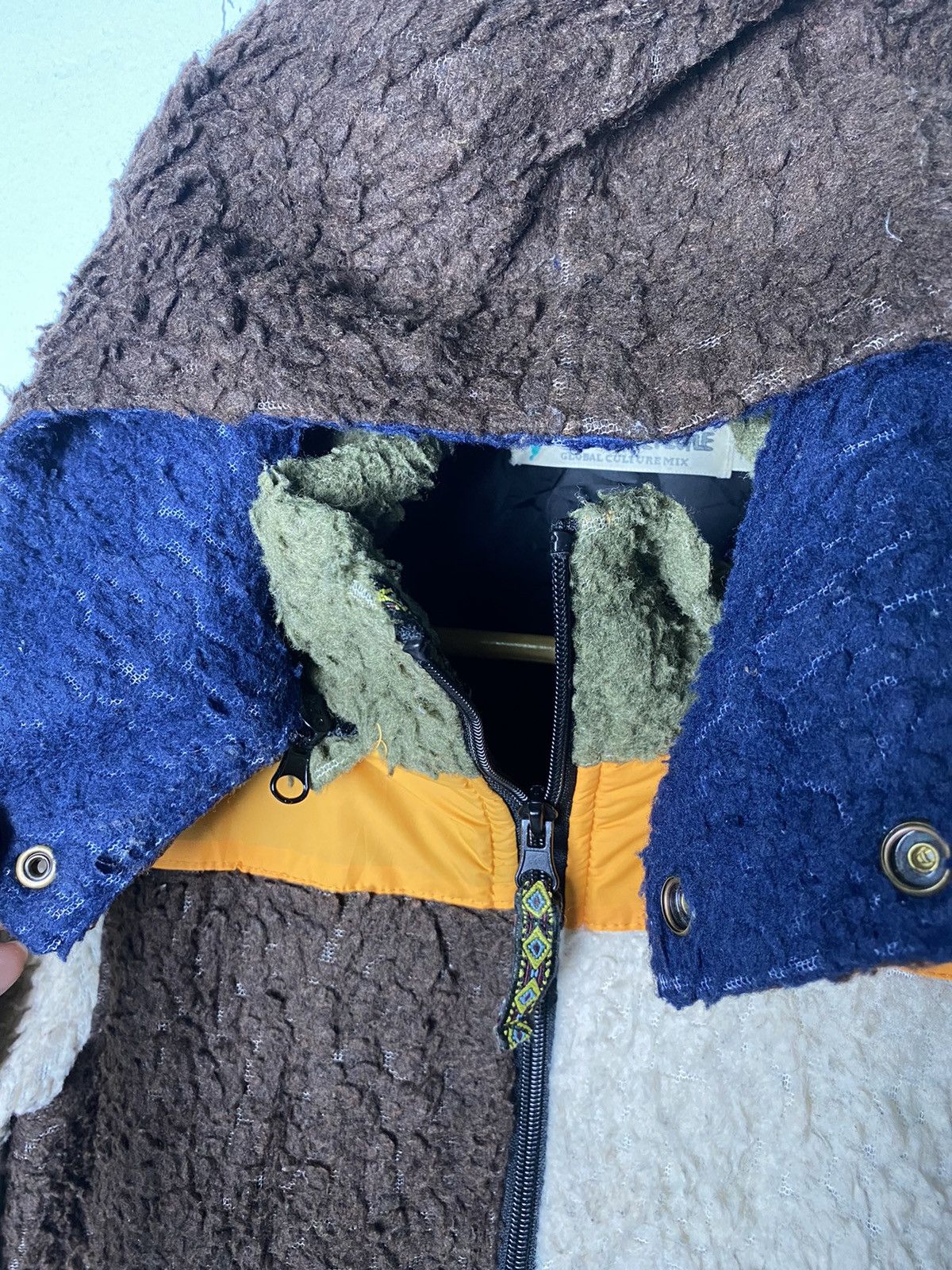 Japanese Brand Power To The People Colorblocked Fleece Jacket Size US S / EU 44-46 / 1 - 6 Thumbnail