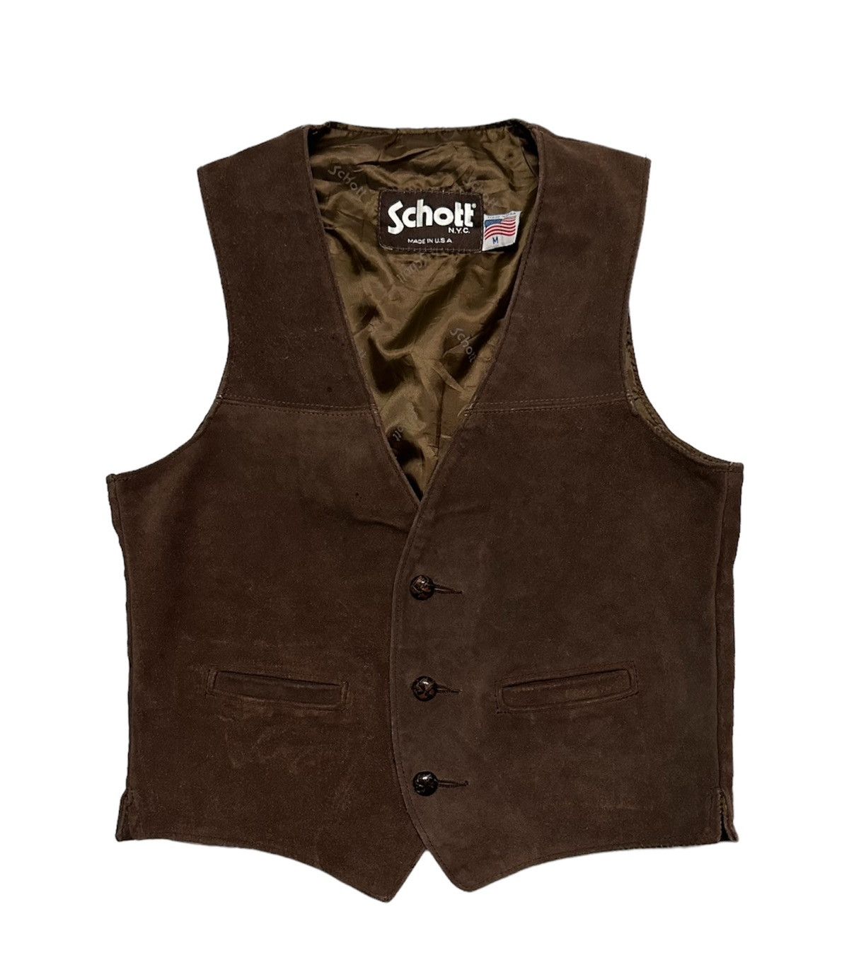 Vintage Vintage Schott leather vest | Grailed