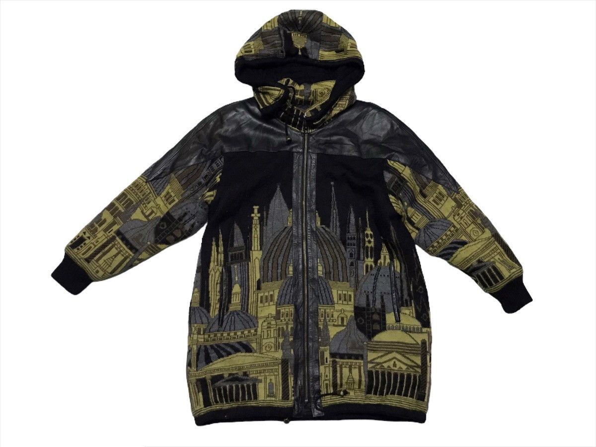 Japanese Brand Paper plane leather/mohair jacket hoodie Size US L / EU 52-54 / 3 - 1 Thumbnail