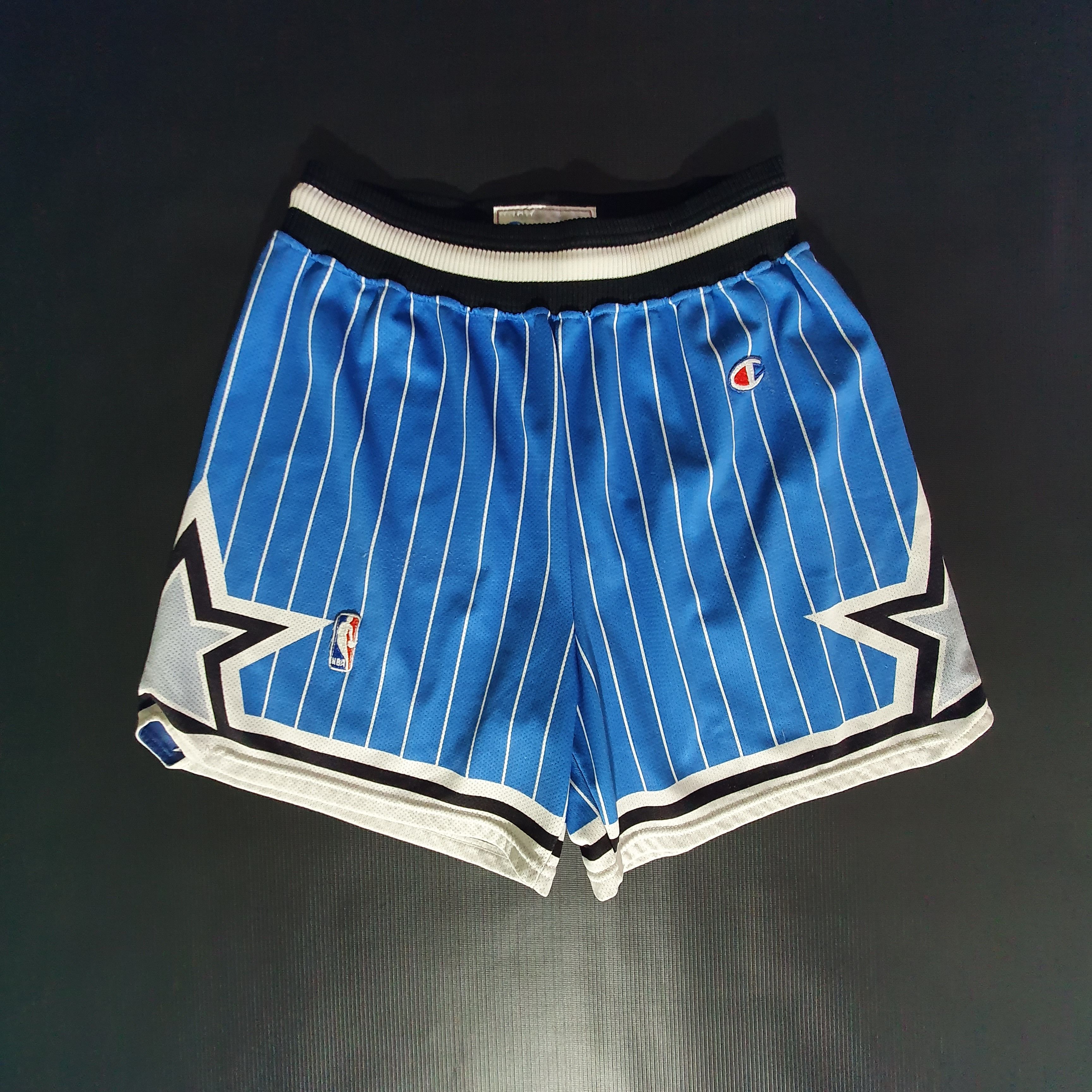 image of 90's Vintage Color Champion Nba Orlando Shorts in Light Aqua, Men's (Size 32)