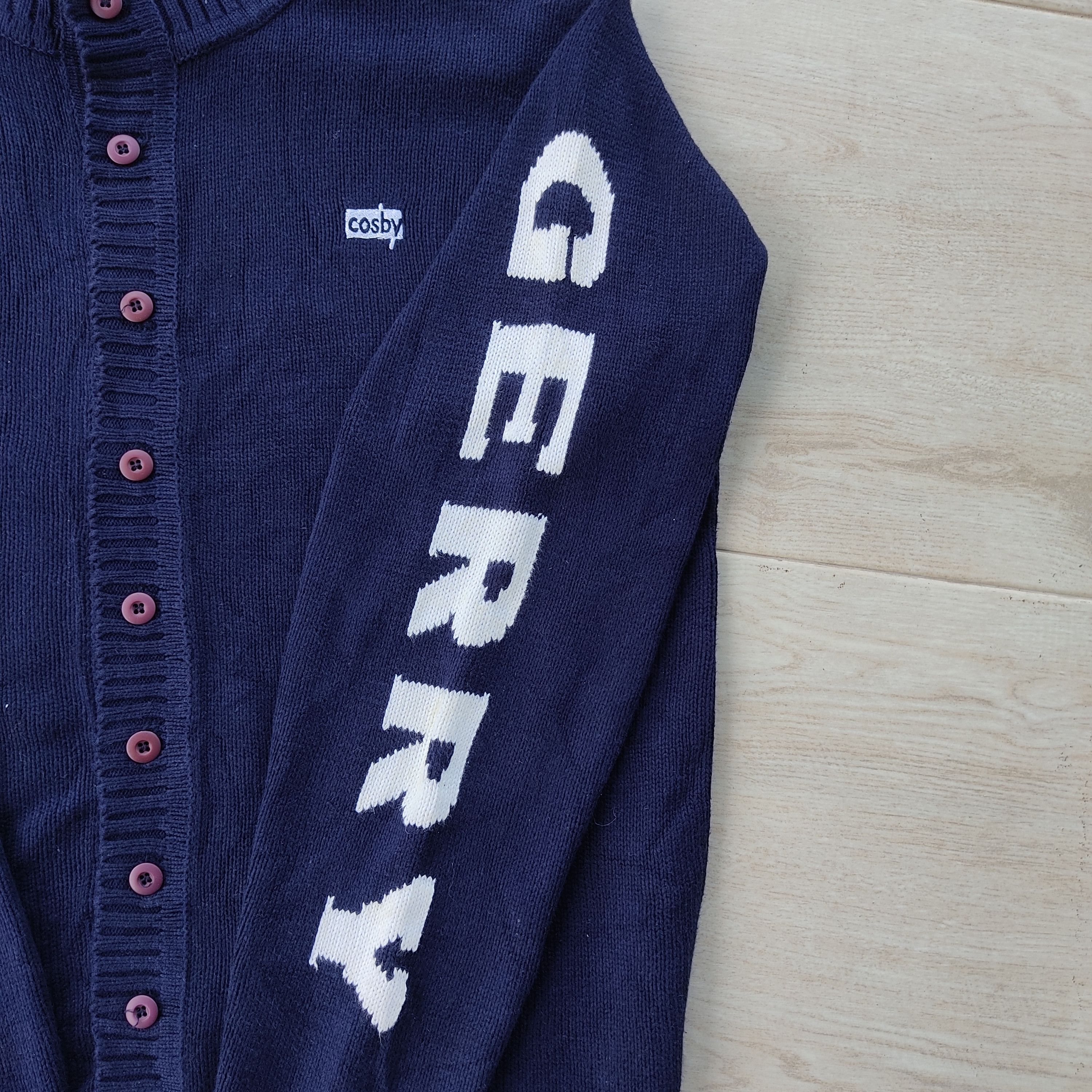 Homespun Knitwear GerryCosby Athletic Outfitters Big Logo Blue Cardigan Knit Size US M / EU 48-50 / 2 - 7 Thumbnail