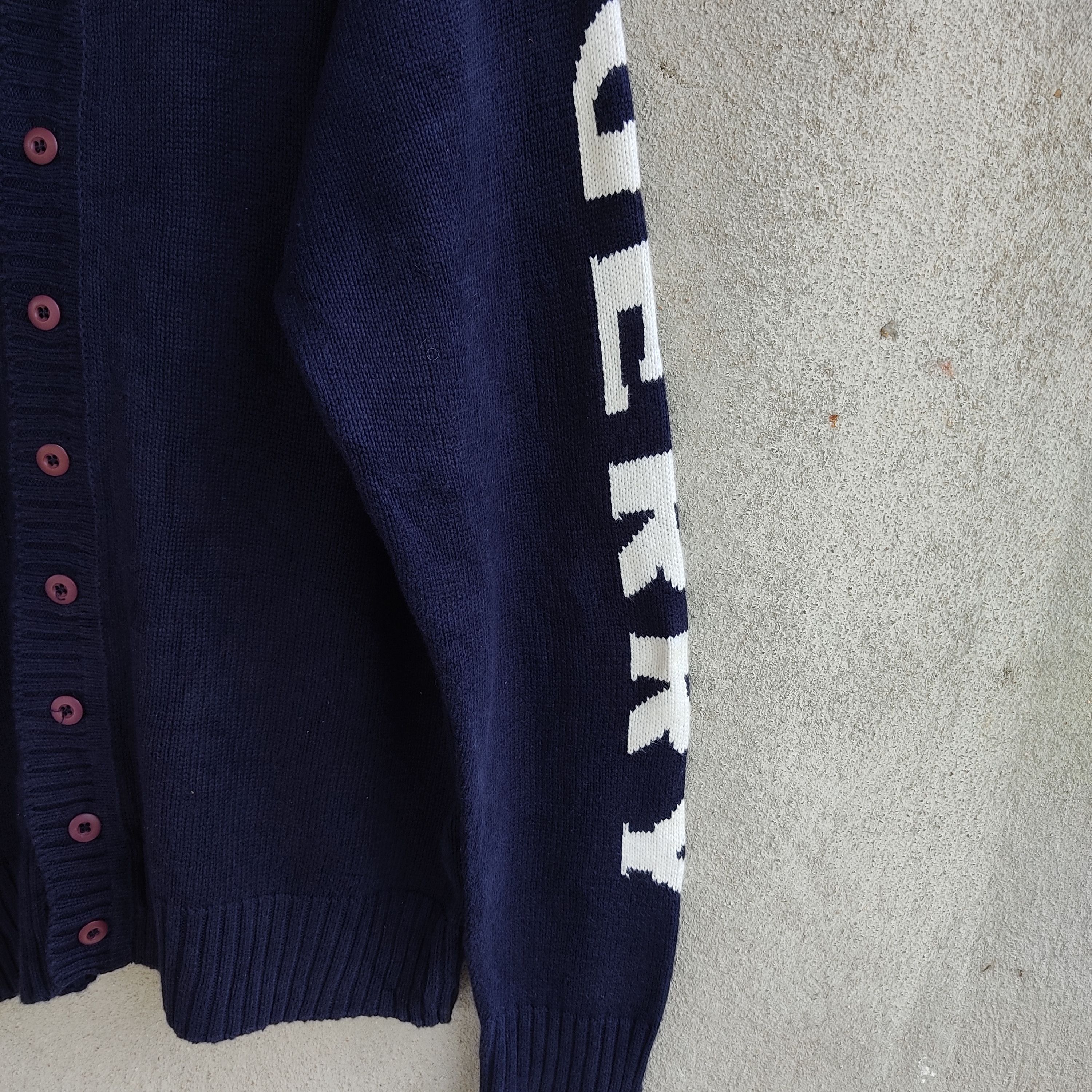 Homespun Knitwear GerryCosby Athletic Outfitters Big Logo Blue Cardigan Knit Size US M / EU 48-50 / 2 - 14 Thumbnail