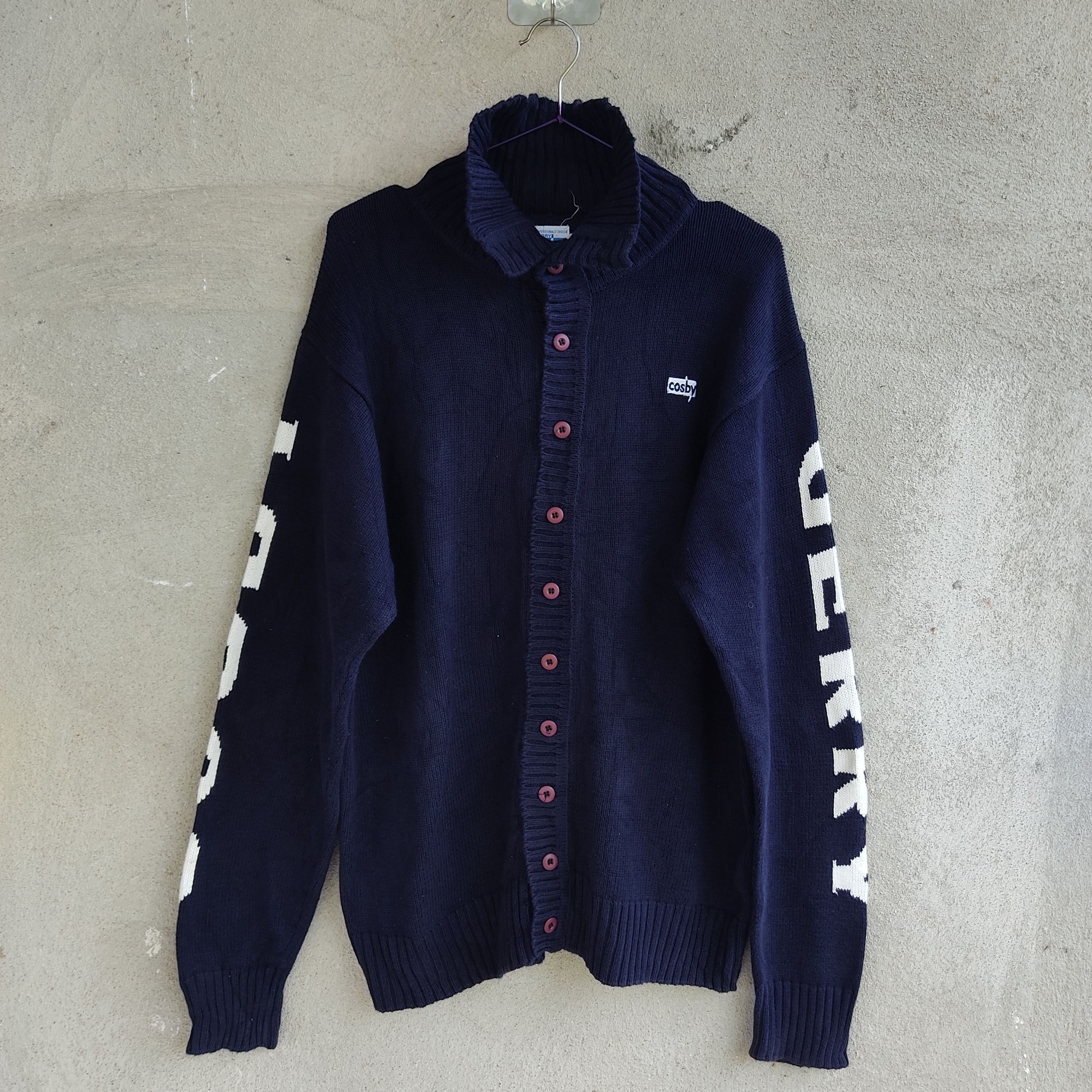 Homespun Knitwear GerryCosby Athletic Outfitters Big Logo Blue Cardigan Knit Size US M / EU 48-50 / 2 - 8 Thumbnail