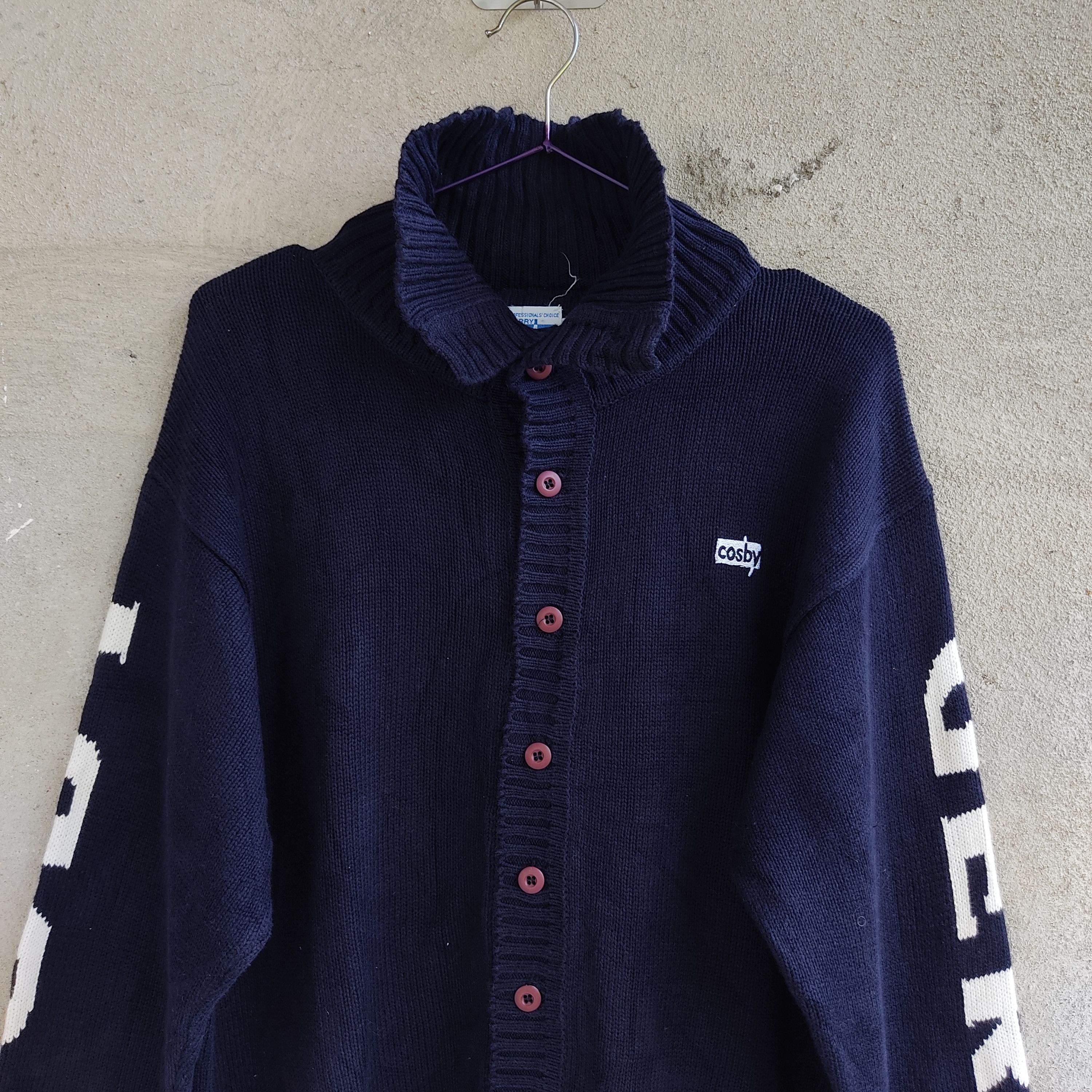 Homespun Knitwear GerryCosby Athletic Outfitters Big Logo Blue Cardigan Knit Size US M / EU 48-50 / 2 - 9 Thumbnail