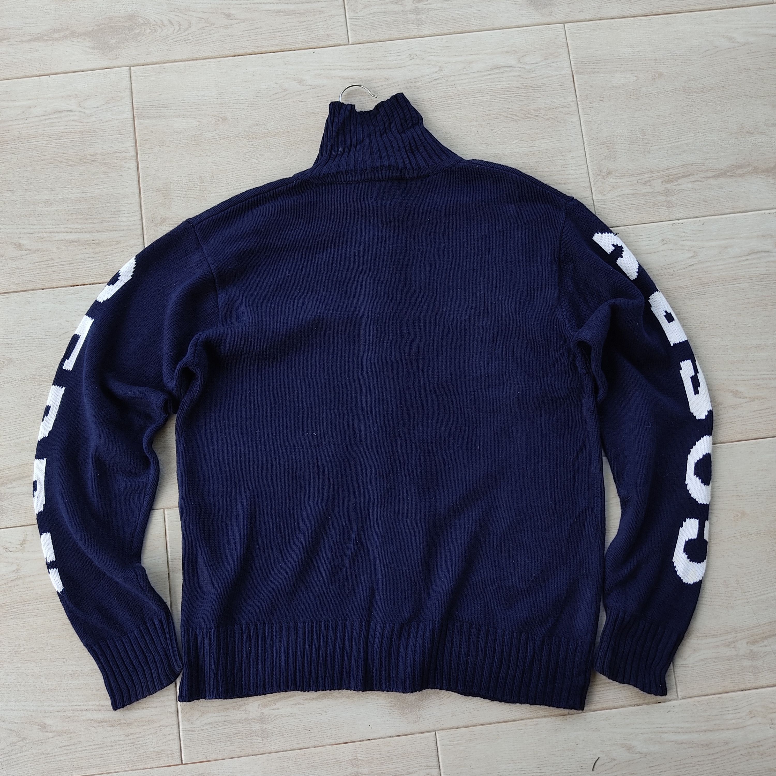 Homespun Knitwear GerryCosby Athletic Outfitters Big Logo Blue Cardigan Knit Size US M / EU 48-50 / 2 - 2 Thumbnail