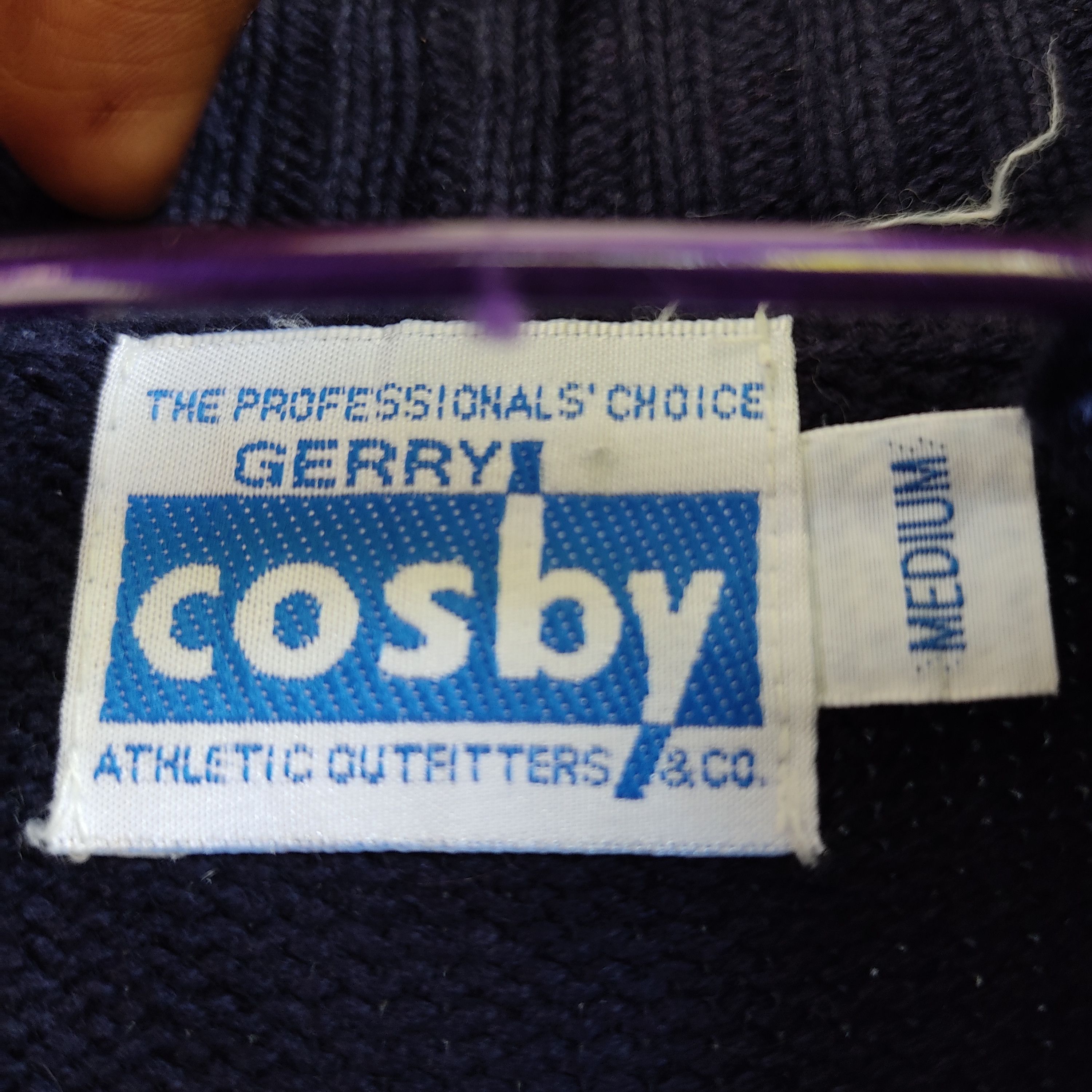 Homespun Knitwear GerryCosby Athletic Outfitters Big Logo Blue Cardigan Knit Size US M / EU 48-50 / 2 - 18 Thumbnail