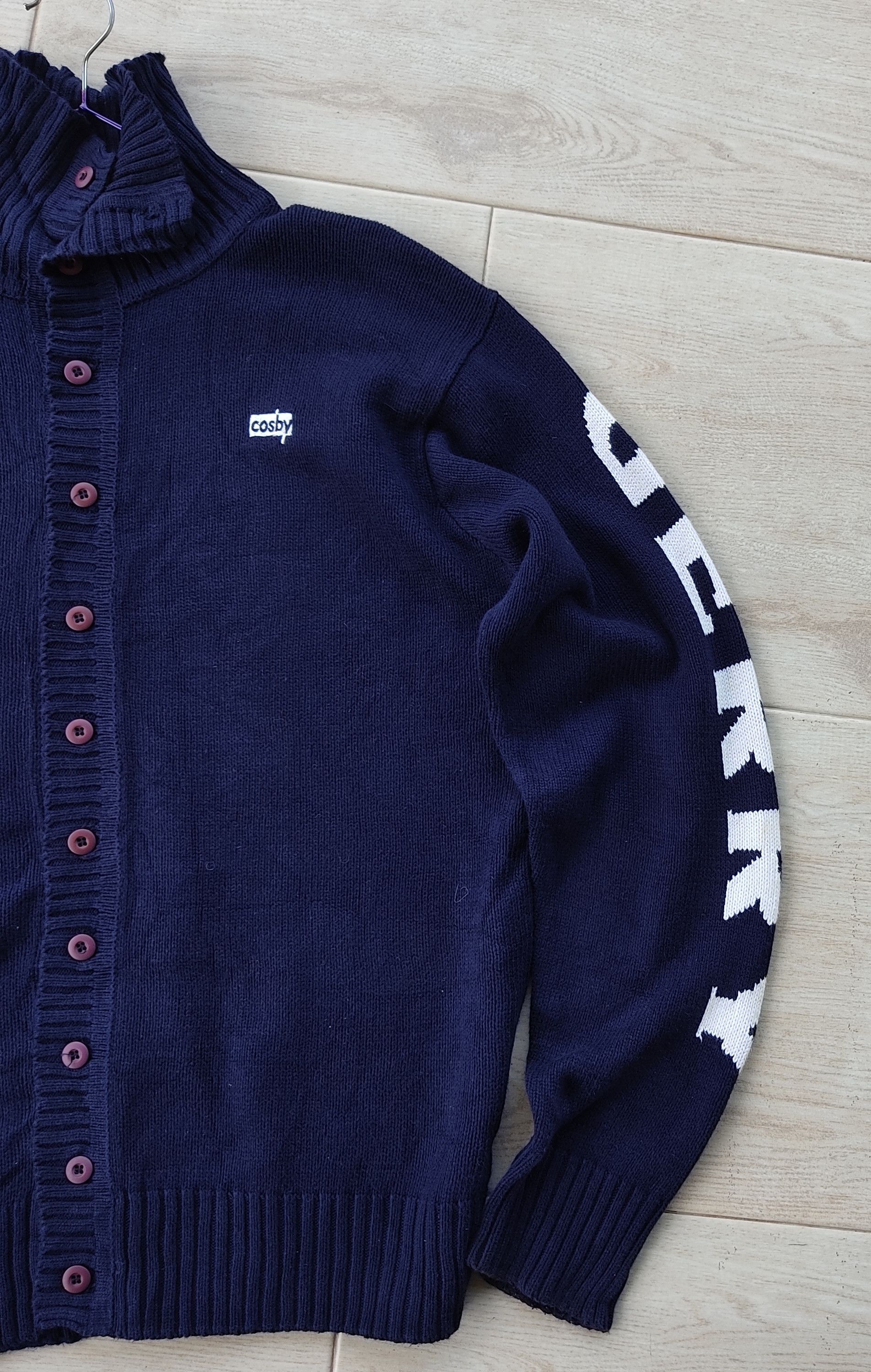 Homespun Knitwear GerryCosby Athletic Outfitters Big Logo Blue Cardigan Knit Size US M / EU 48-50 / 2 - 5 Thumbnail