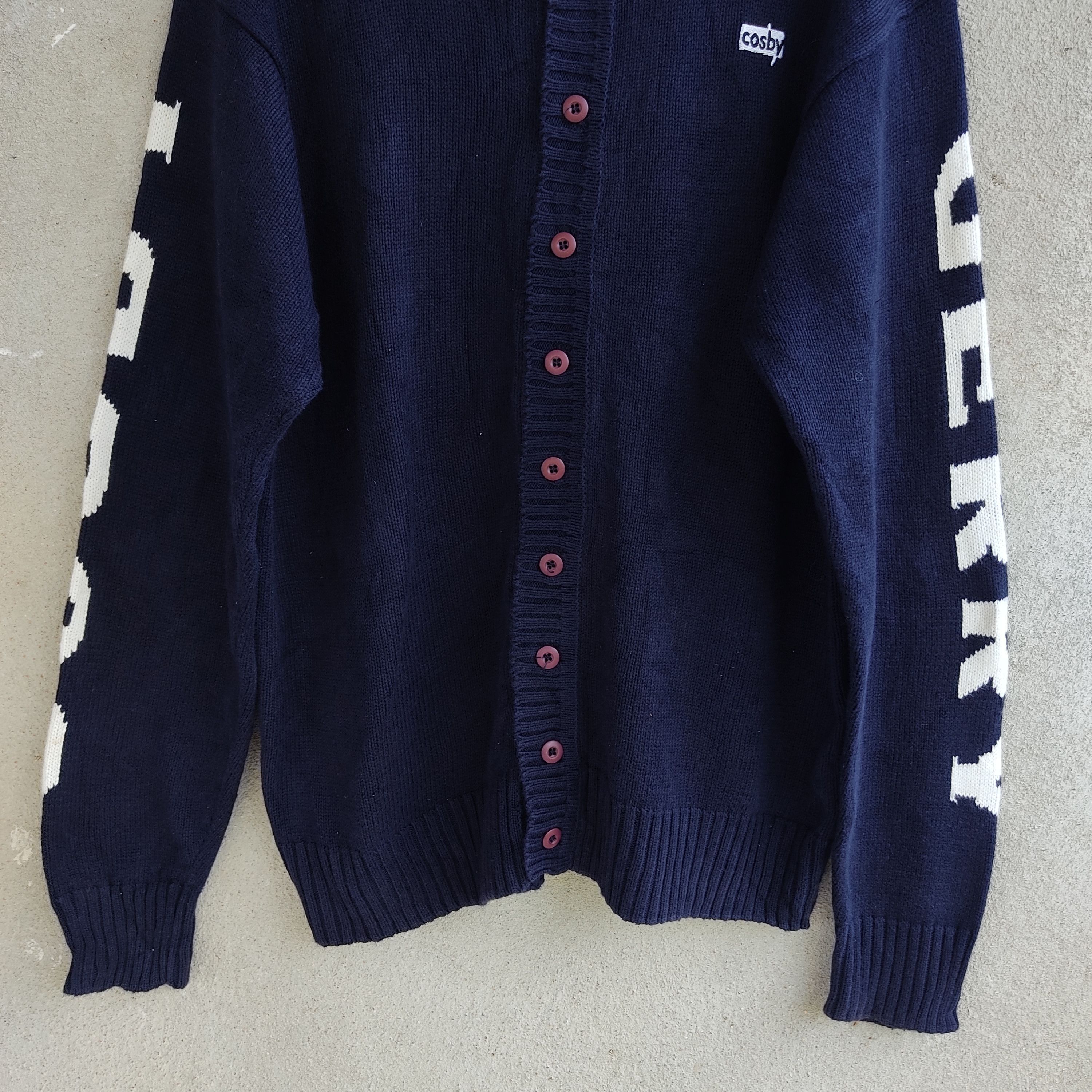 Homespun Knitwear GerryCosby Athletic Outfitters Big Logo Blue Cardigan Knit Size US M / EU 48-50 / 2 - 10 Thumbnail