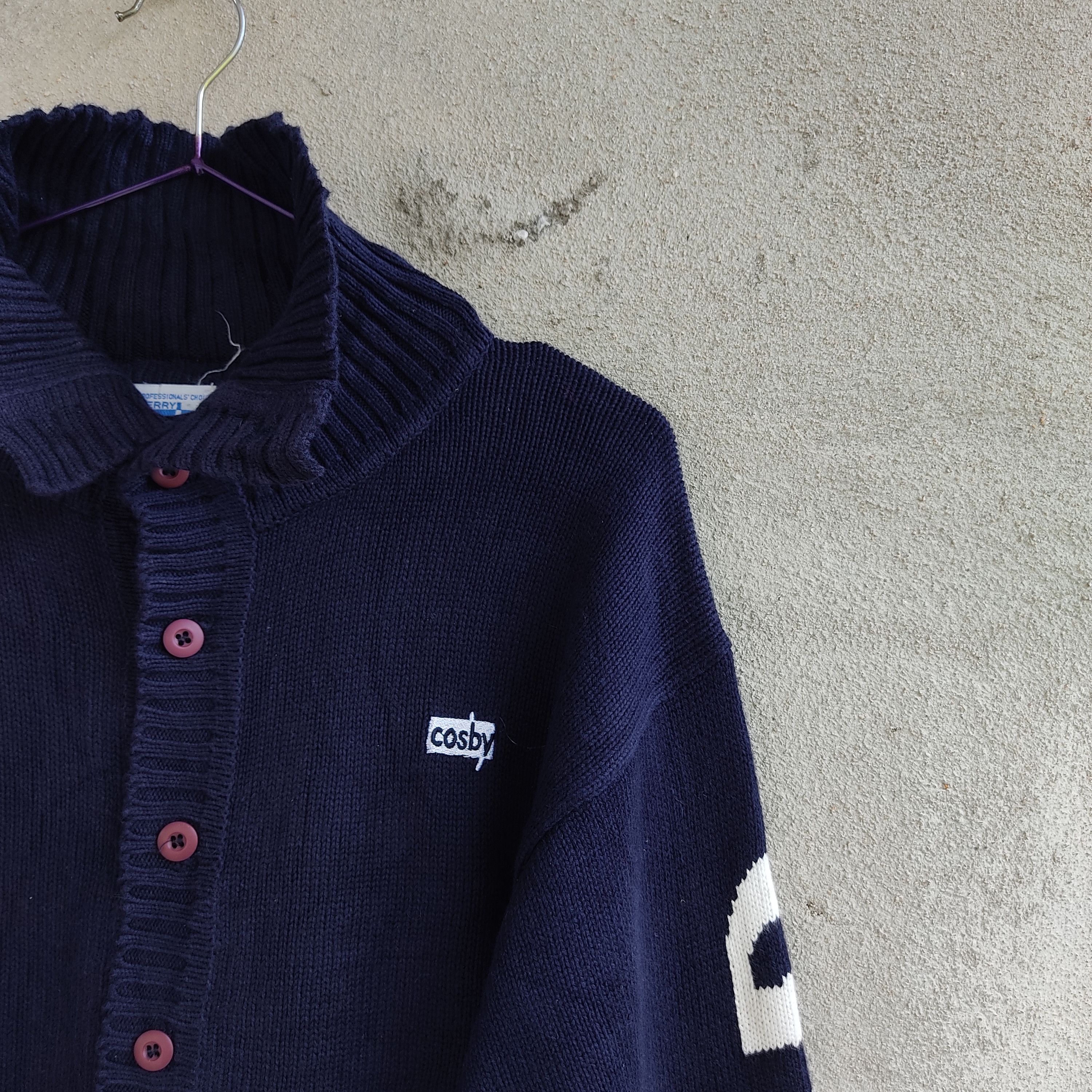 Homespun Knitwear GerryCosby Athletic Outfitters Big Logo Blue Cardigan Knit Size US M / EU 48-50 / 2 - 12 Thumbnail