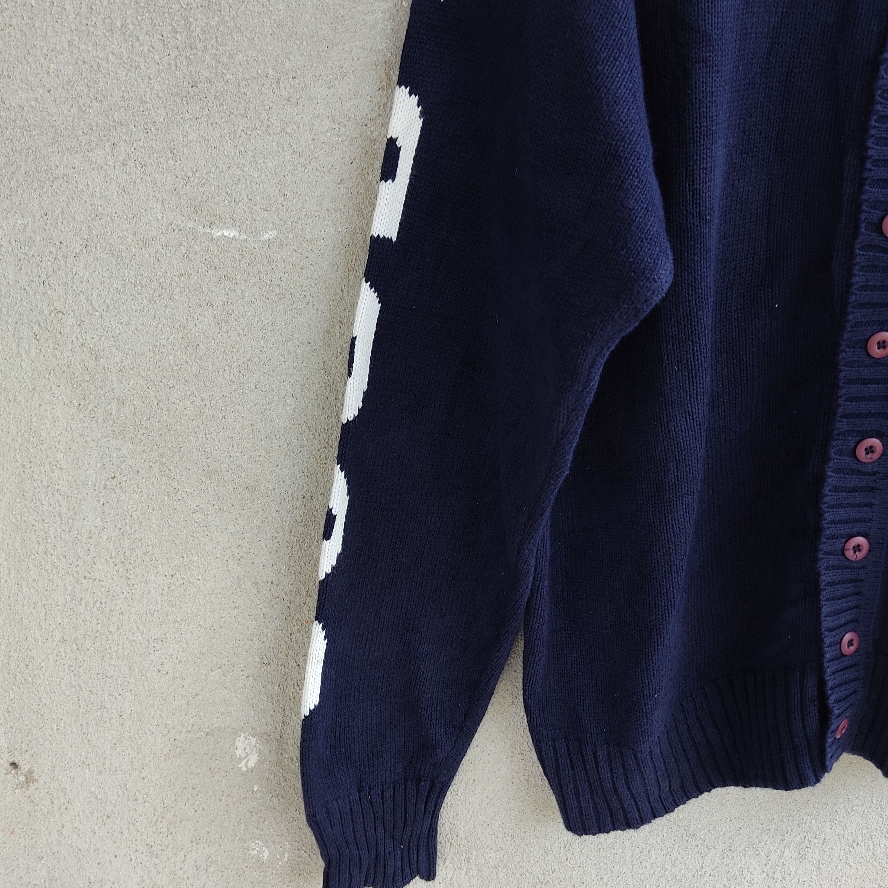 Homespun Knitwear GerryCosby Athletic Outfitters Big Logo Blue Cardigan Knit Size US M / EU 48-50 / 2 - 13 Thumbnail