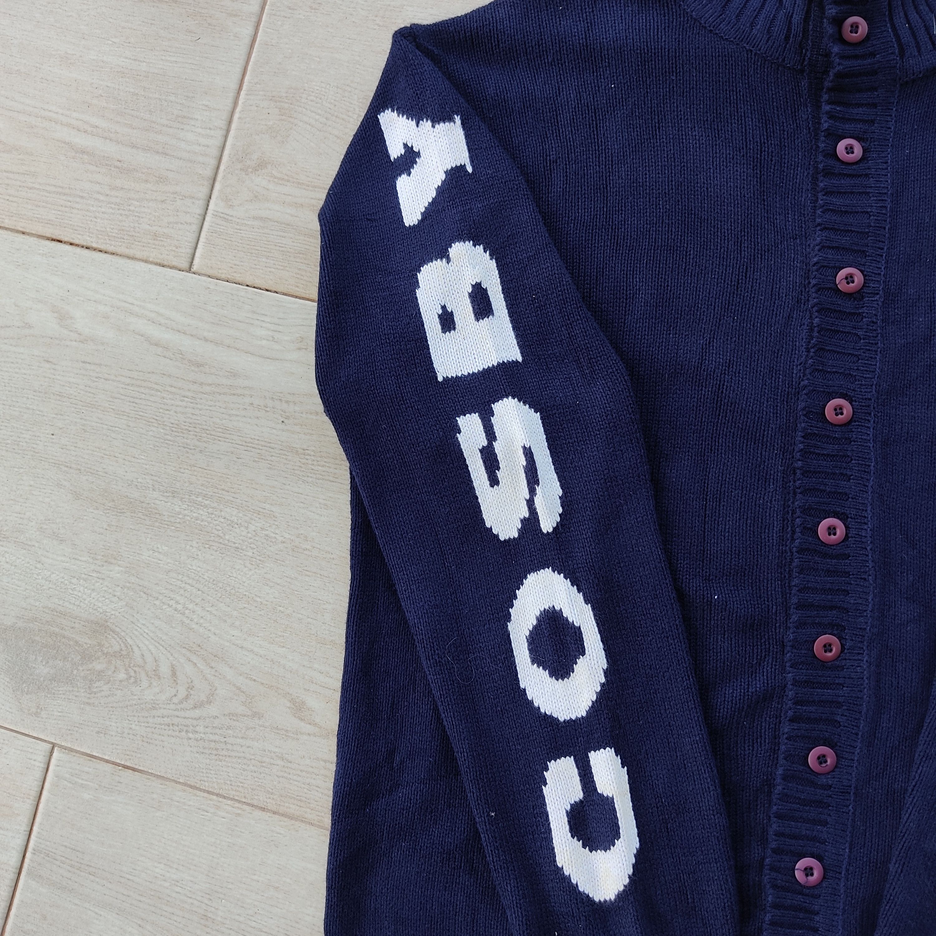 Homespun Knitwear GerryCosby Athletic Outfitters Big Logo Blue Cardigan Knit Size US M / EU 48-50 / 2 - 6 Thumbnail