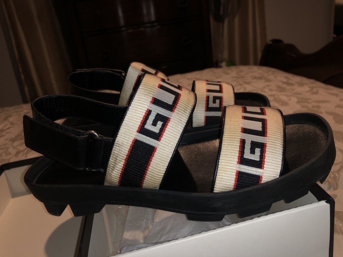 Gucci Gucci Logo Stripe Strap Sandals UK9 Size US 10 / EU 43 - 5 Thumbnail