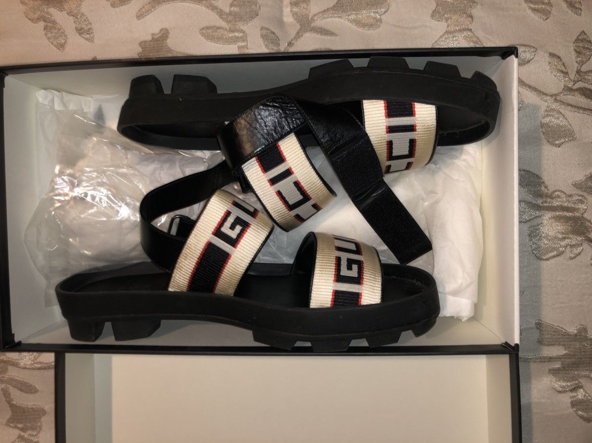 Gucci Gucci Logo Stripe Strap Sandals UK9 Size US 10 / EU 43 - 2 Thumbnail