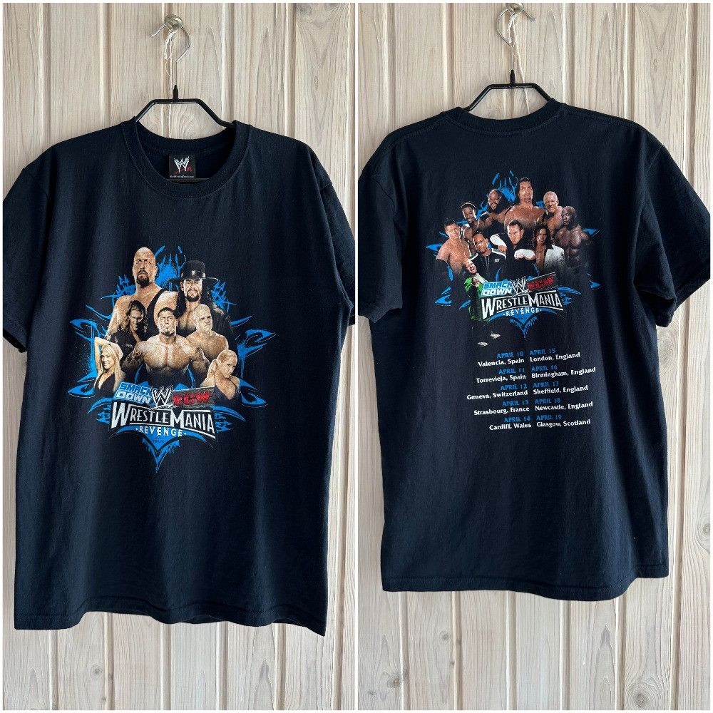 Vintage × WWE × WWF 2007 Wrestling Mania WWE WWF REVENGE Smack Down ECW t shirt Size US M / EU 48-50 / 2 - 1 Thumbnail