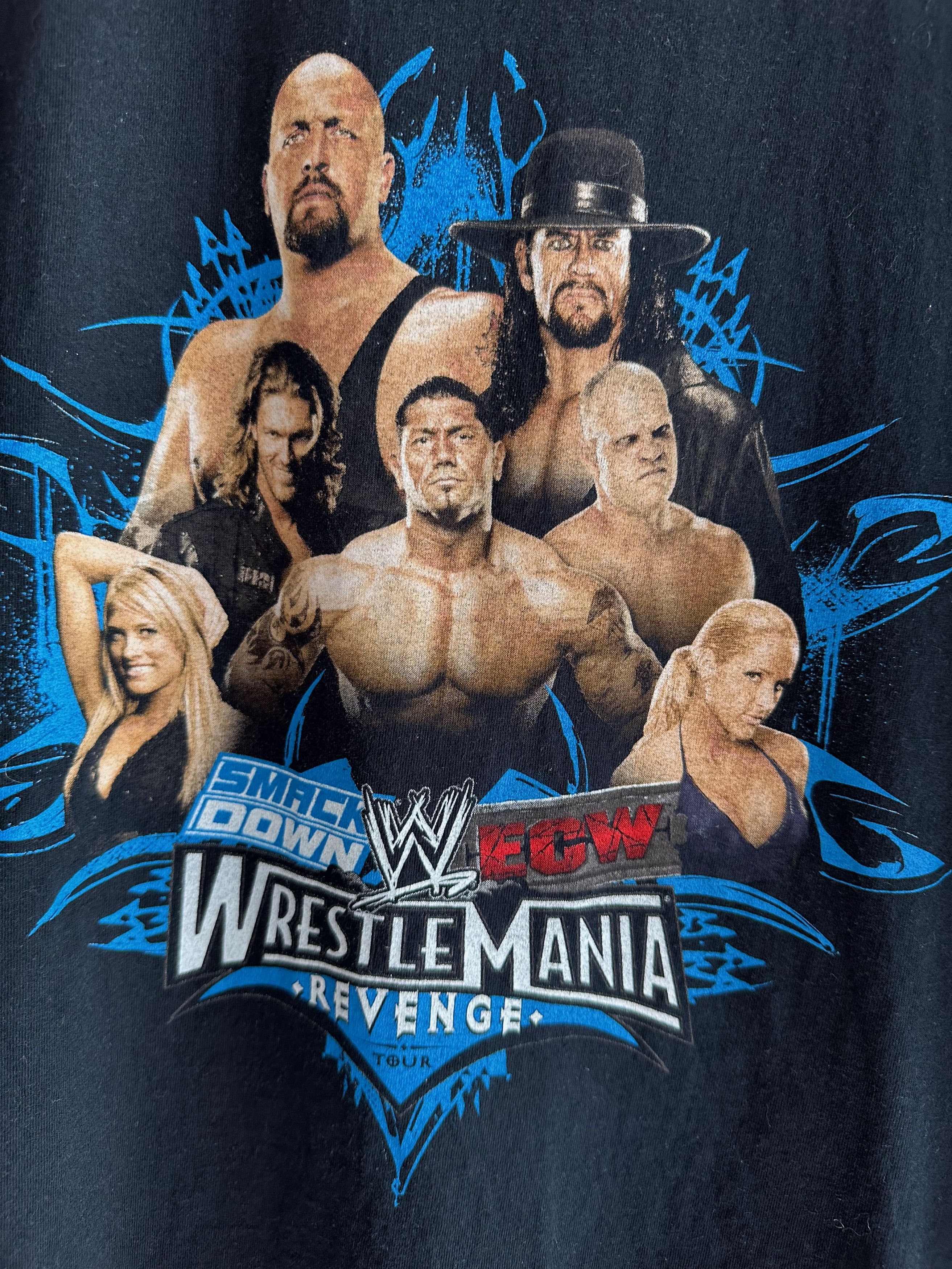 Vintage × WWE × WWF 2007 Wrestling Mania WWE WWF REVENGE Smack Down ECW t shirt Size US M / EU 48-50 / 2 - 3 Thumbnail