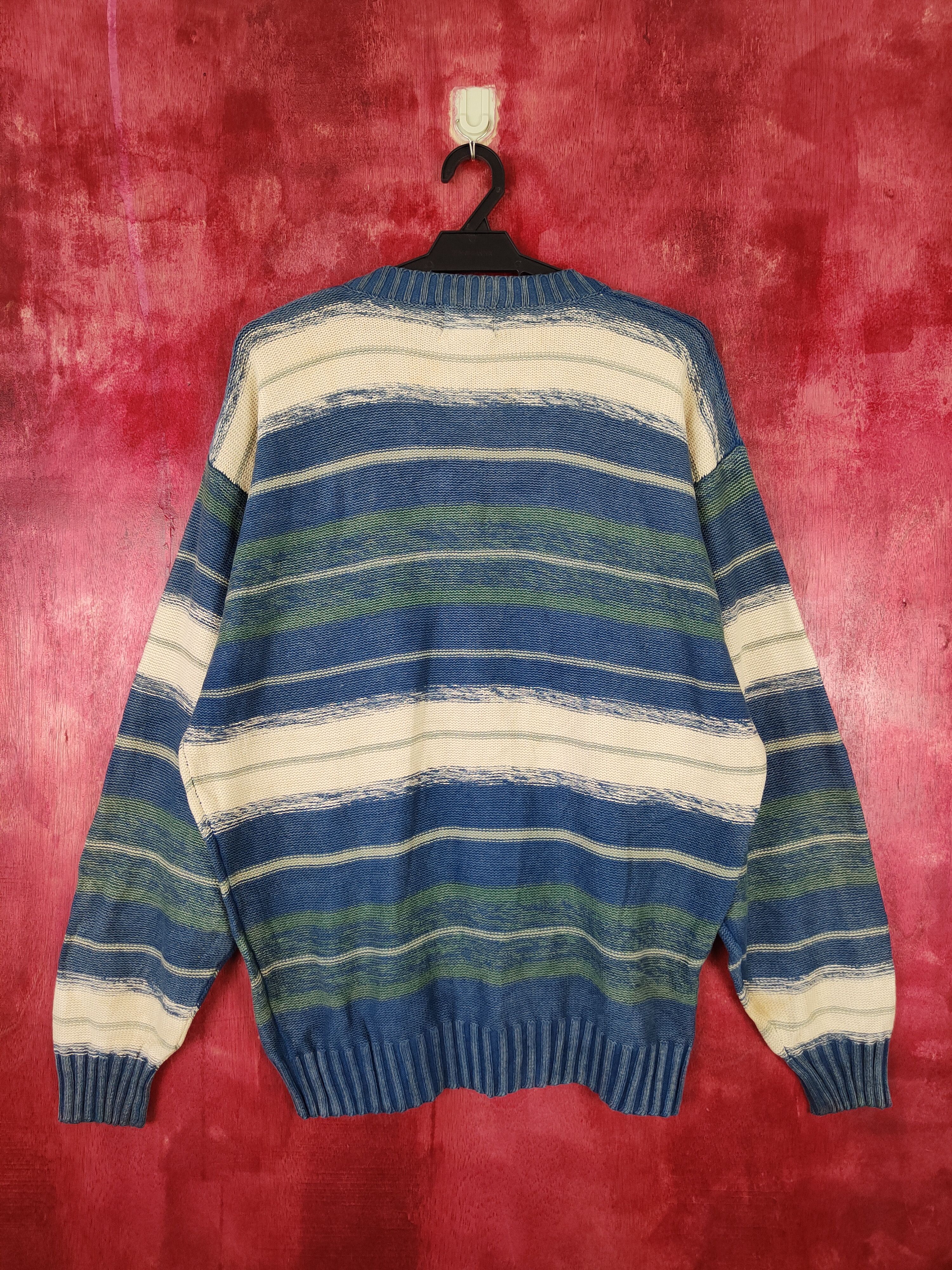 Japanese Brand Catch On Blue/White stripe Knitwear sweatshirt #4235 Size US L / EU 52-54 / 3 - 5 Thumbnail