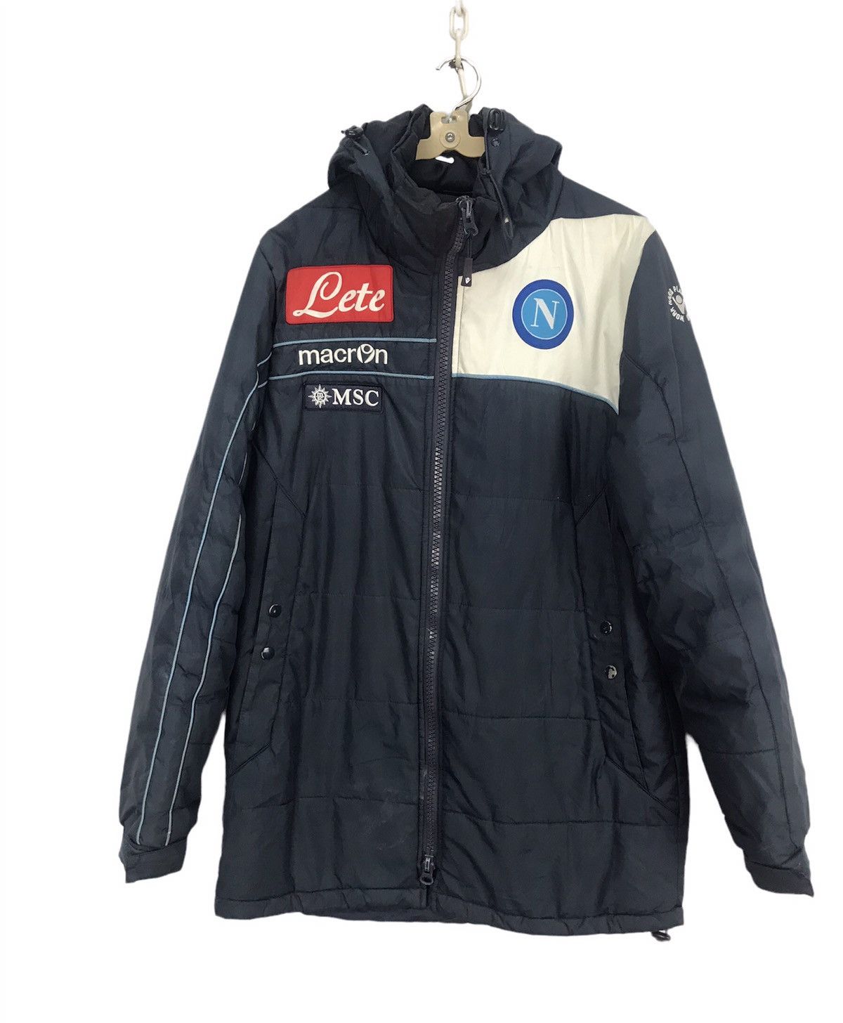image of Macron x Outdoor Style Go Out Ssc Napoli Football Club Zipper Jacket in Black, Men's (Size Medium)