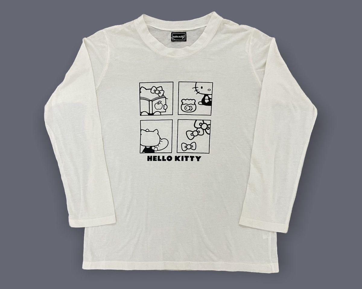 image of Cartoon Network x Vintage Hello Kitty Sanrio Long Sleeve Shirt in White, Men's (Size Large)