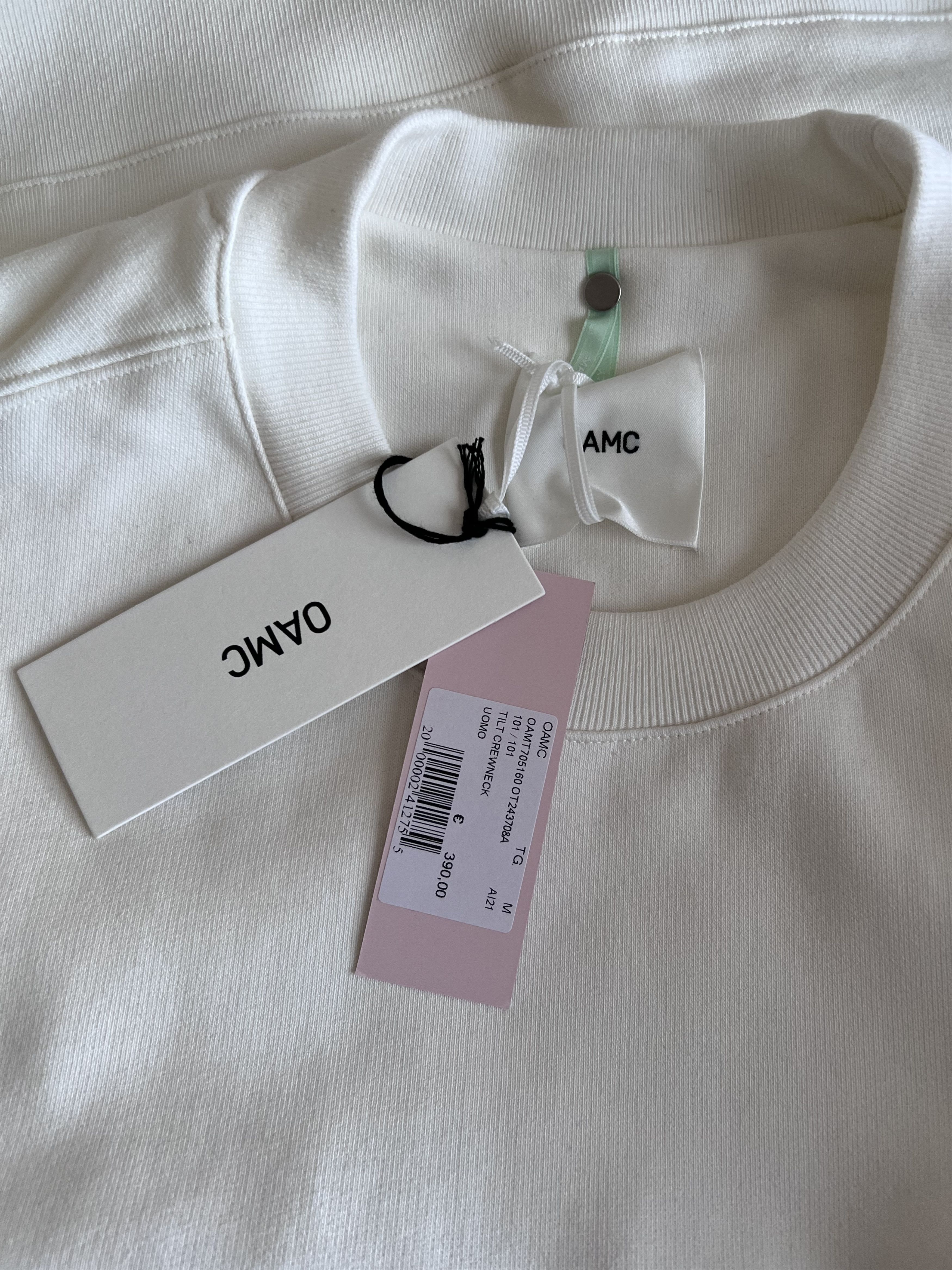 OAMC OAMC Tilt Thick Embroidery Logo Crewneck White Size US M / EU 48-50 / 2 - 5 Thumbnail