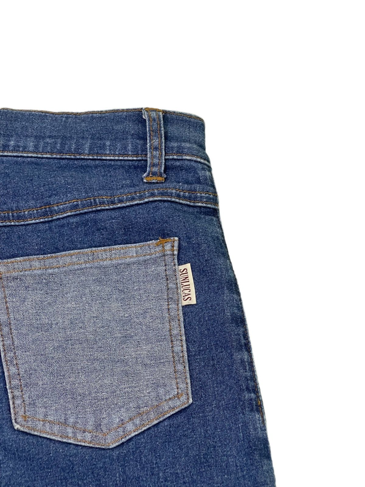 Japanese Brand Flare Jeans Sun Lucas Hagi Thin Stretch Skinny Boot Cut 1🟦4 Size US 29 - 20 Thumbnail