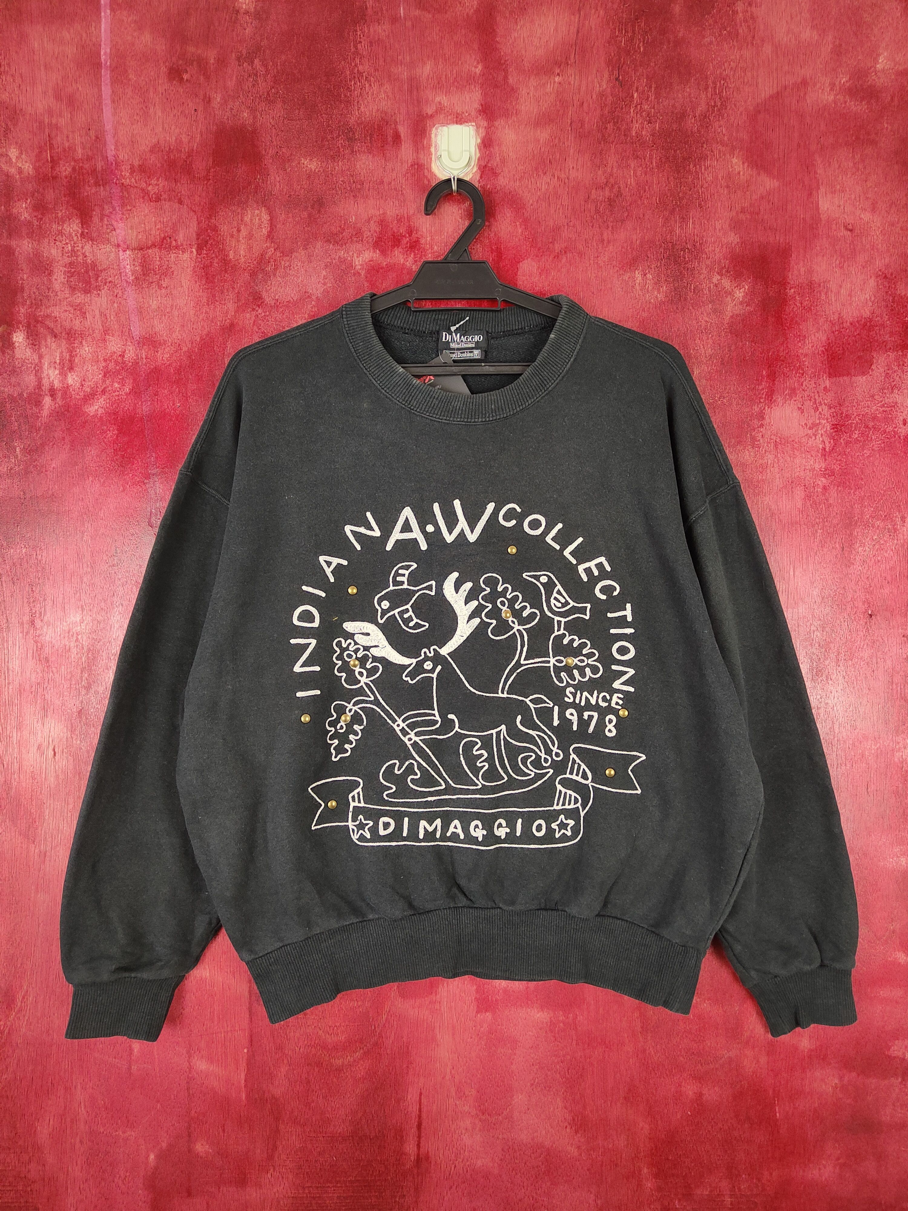 Japanese Brand × Vintage Di Maggio Mixed Doubles Black Sweatshirt #5218 Size US S / EU 44-46 / 1 - 1 Thumbnail