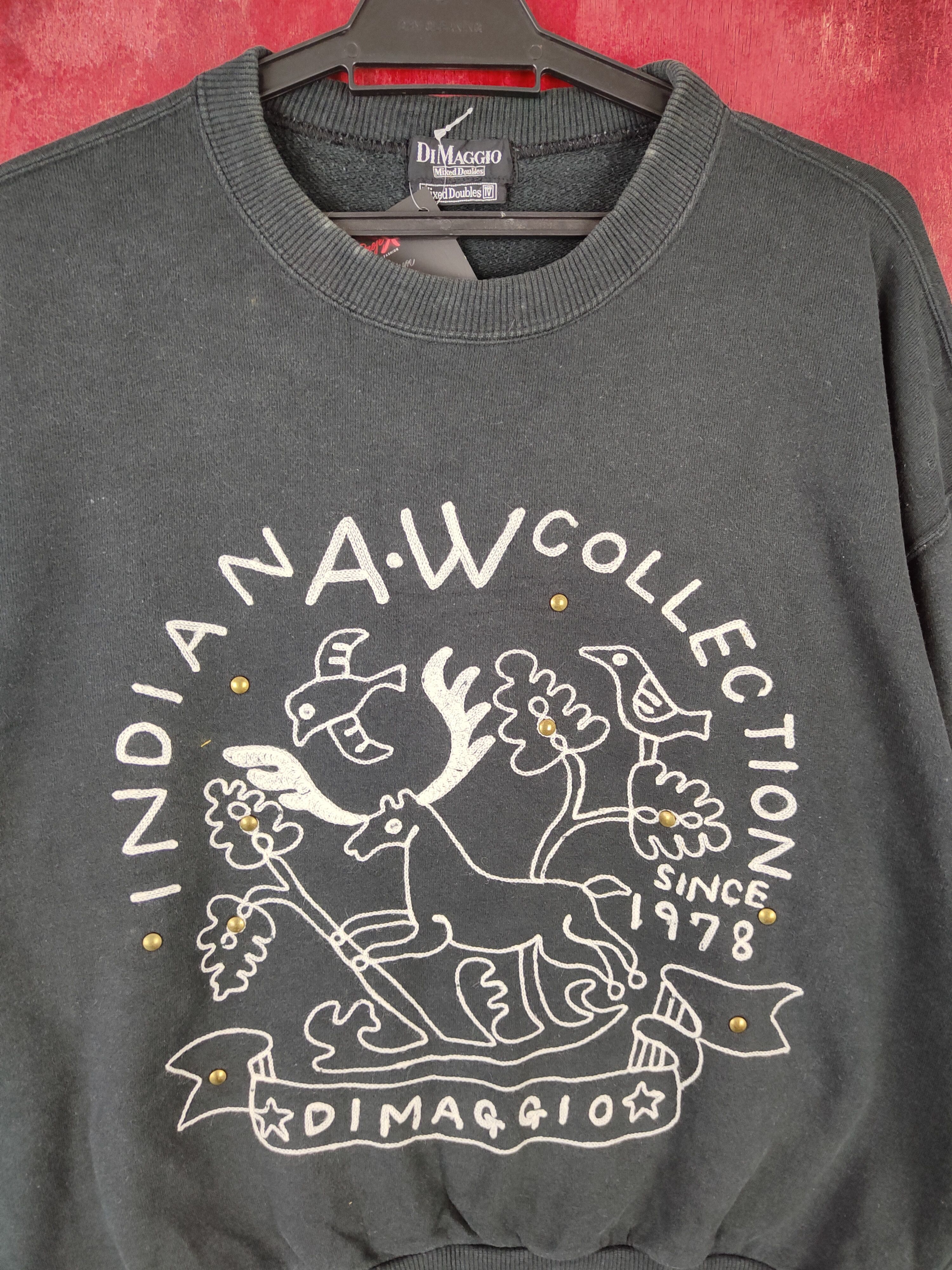Japanese Brand × Vintage Di Maggio Mixed Doubles Black Sweatshirt #5218 Size US S / EU 44-46 / 1 - 2 Thumbnail