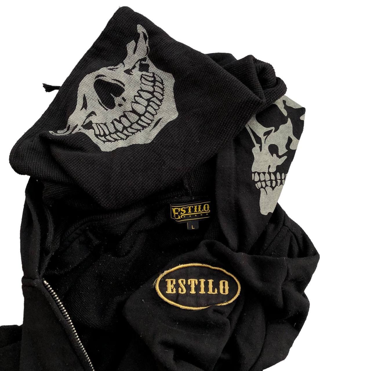 Japanese Brand RARE ESTILO SKULL HOODIE Size US L / EU 52-54 / 3 - 7 Thumbnail