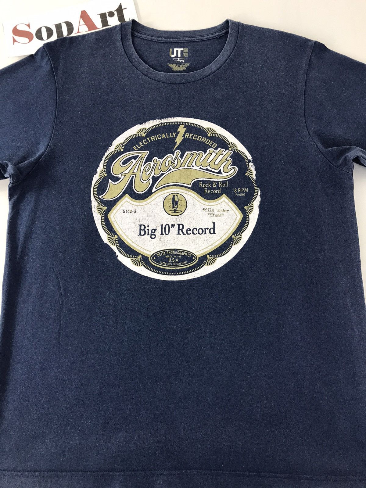 Band Tees Electrically Aerosmith Rock&Roll Record Tee Size US M / EU 48-50 / 2 - 3 Thumbnail