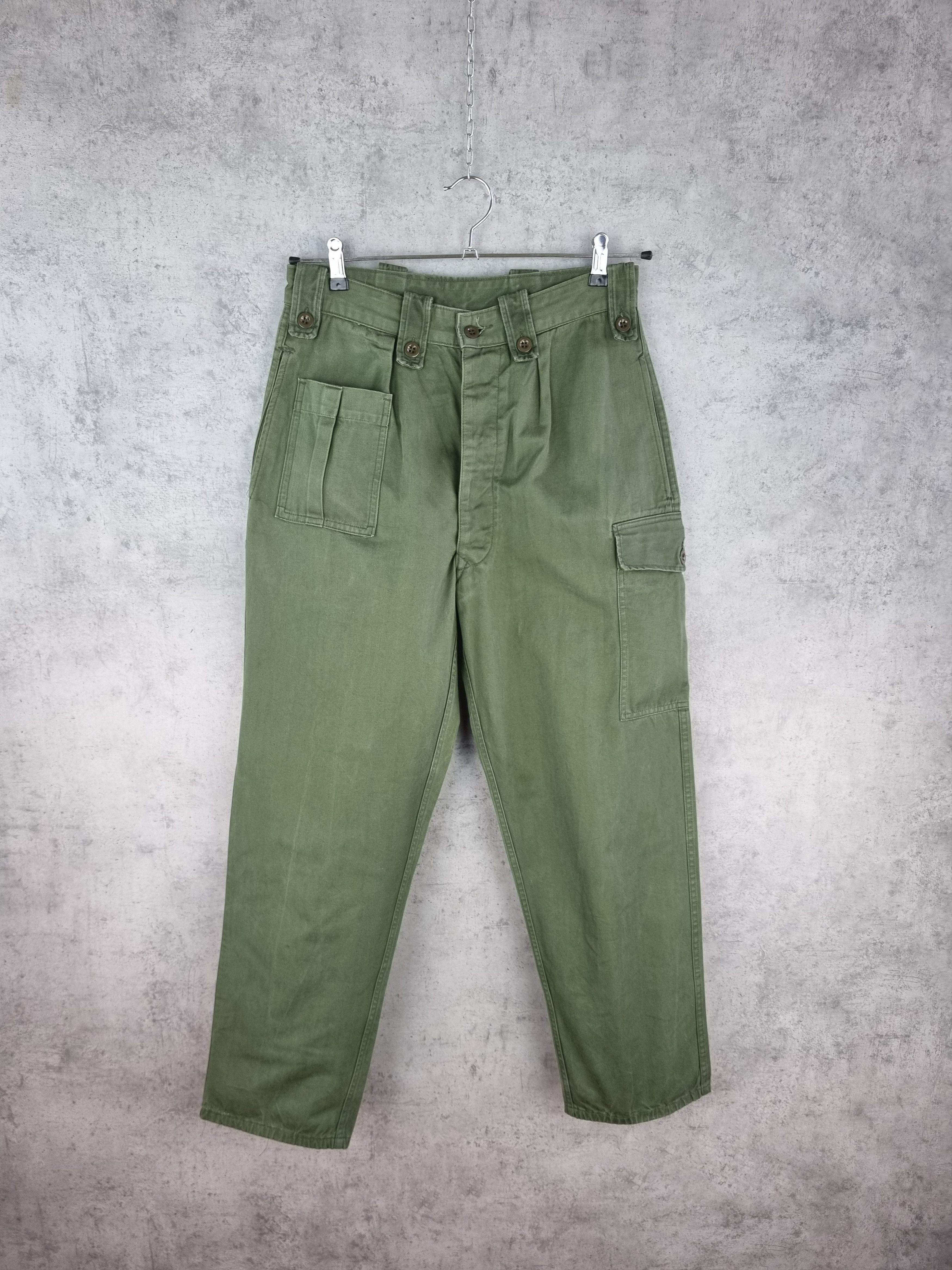 Japanese Brand 80s High waist Military Cargo Vintage Pants Size US 31 - 3 Thumbnail