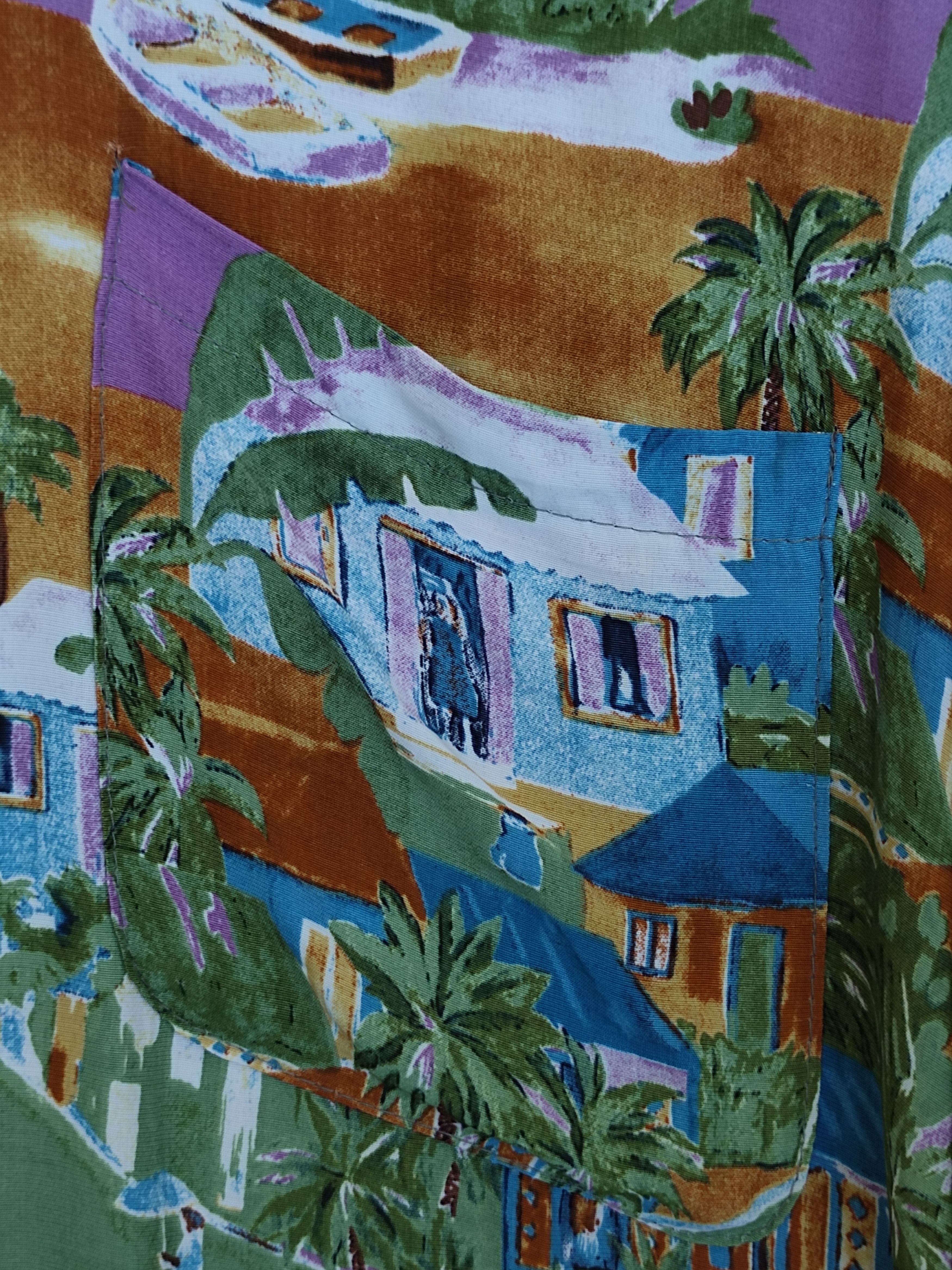 Japanese Brand Vtg Japanese Hawaiian Mega Phone Scenic View Rayon Shirt Size US L / EU 52-54 / 3 - 6 Thumbnail