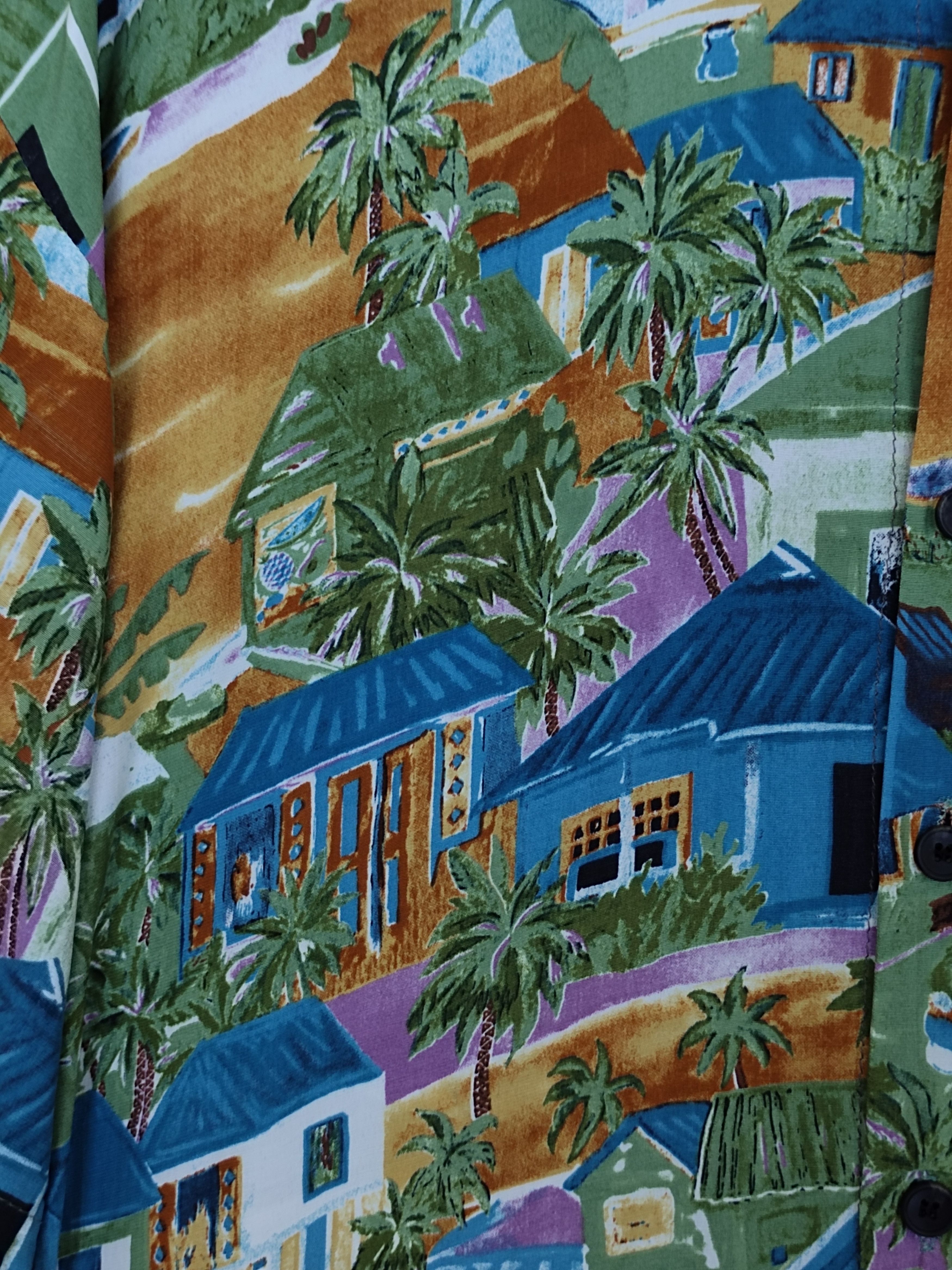 Japanese Brand Vtg Japanese Hawaiian Mega Phone Scenic View Rayon Shirt Size US L / EU 52-54 / 3 - 5 Thumbnail