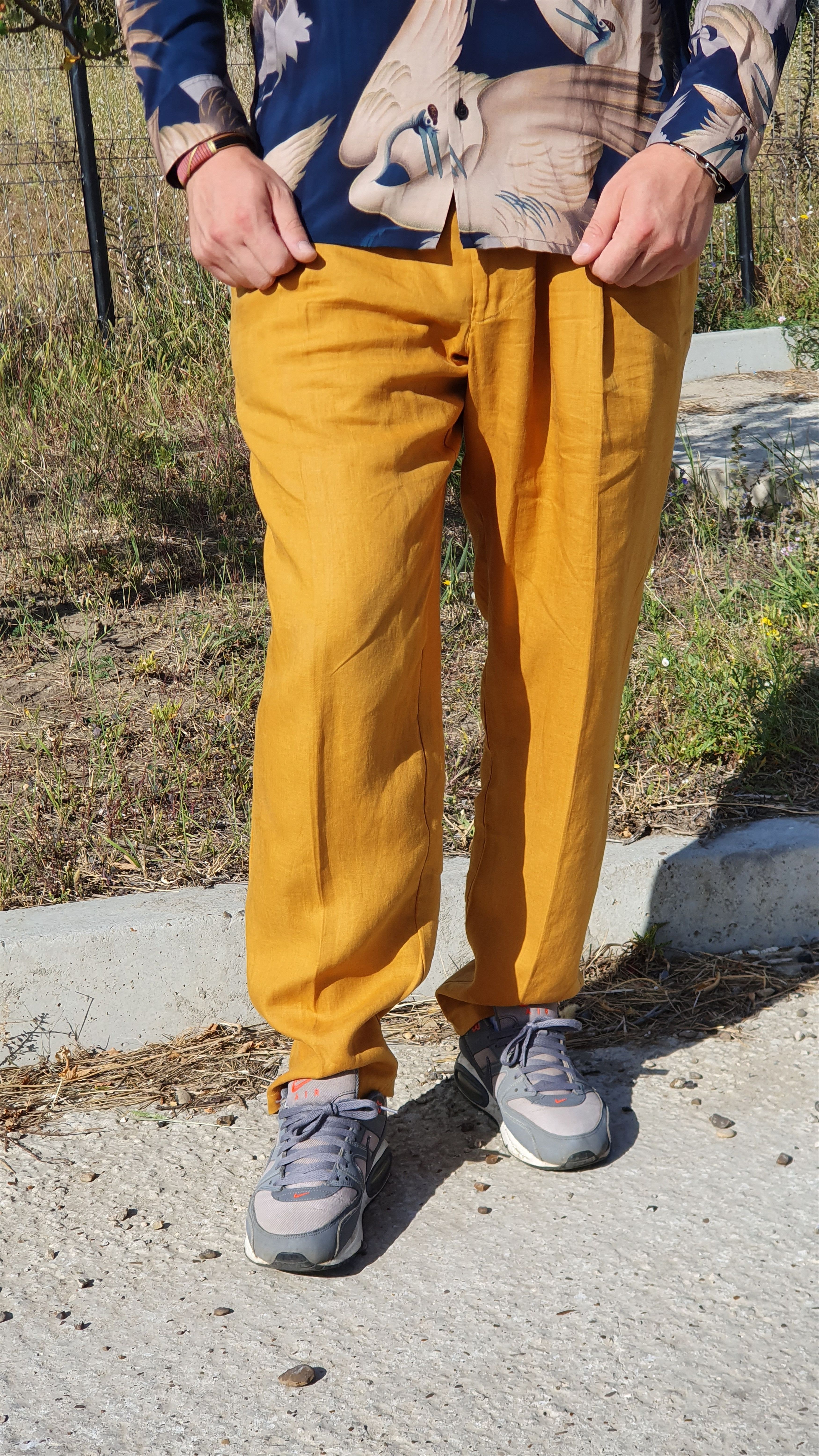 Hugo Boss × Vintage 90s Hugo BOSS Linen Casual Pants TYLER Style Size US 33 - 6 Thumbnail