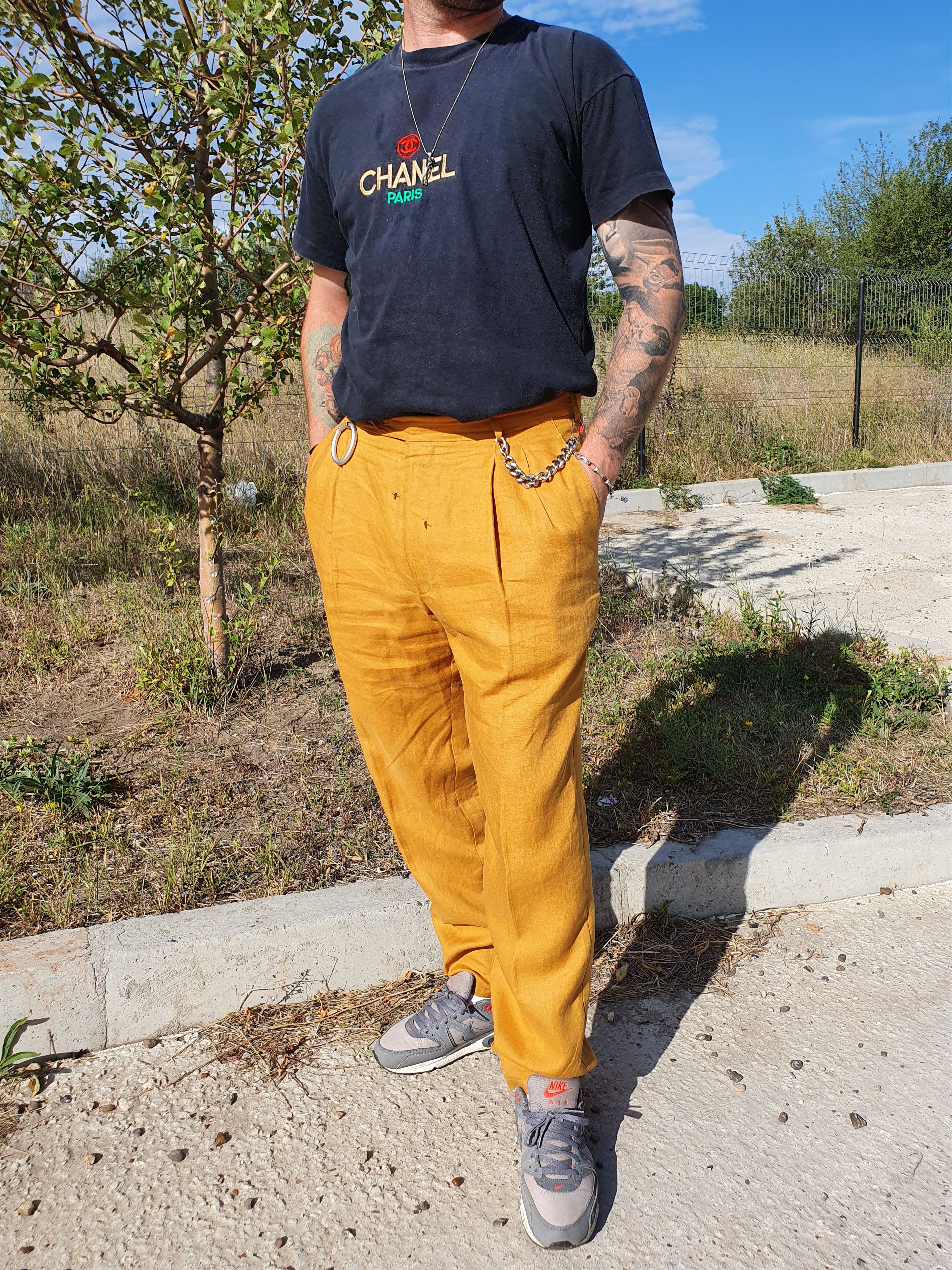 Hugo Boss × Vintage 90s Hugo BOSS Linen Casual Pants TYLER Style Size US 33 - 16 Thumbnail