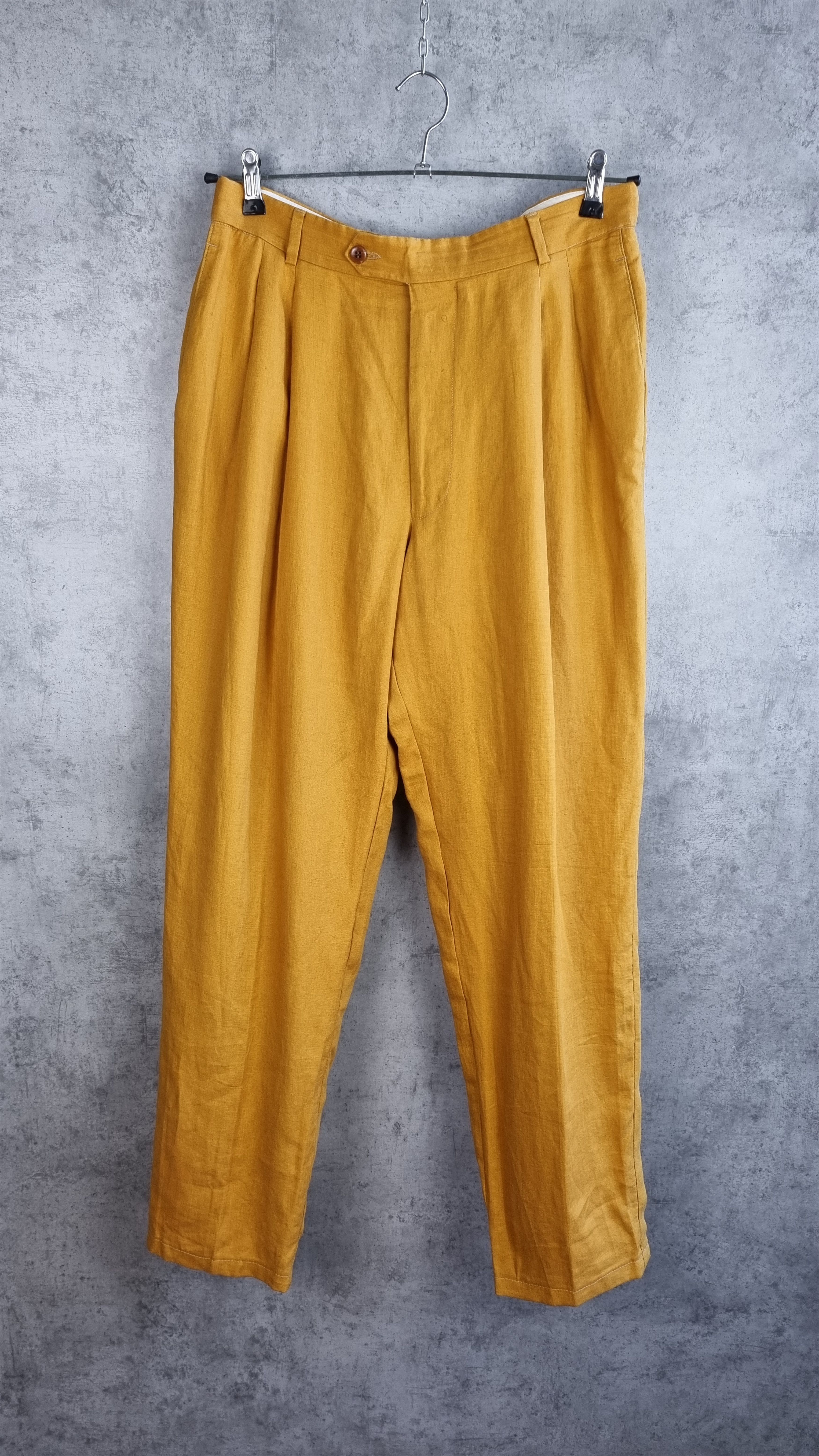 Hugo Boss × Vintage 90s Hugo BOSS Linen Casual Pants TYLER Style Size US 33 - 3 Thumbnail