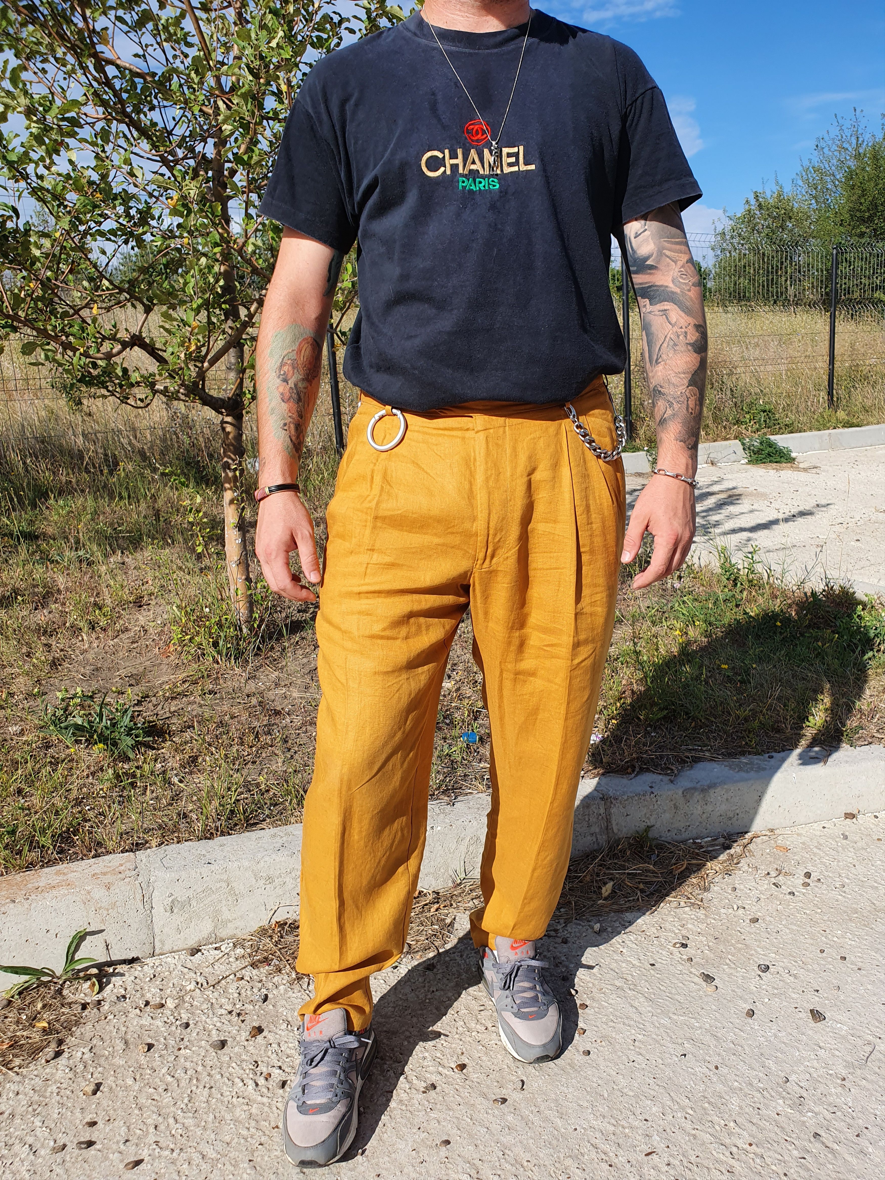Hugo Boss × Vintage 90s Hugo BOSS Linen Casual Pants TYLER Style Size US 33 - 15 Thumbnail