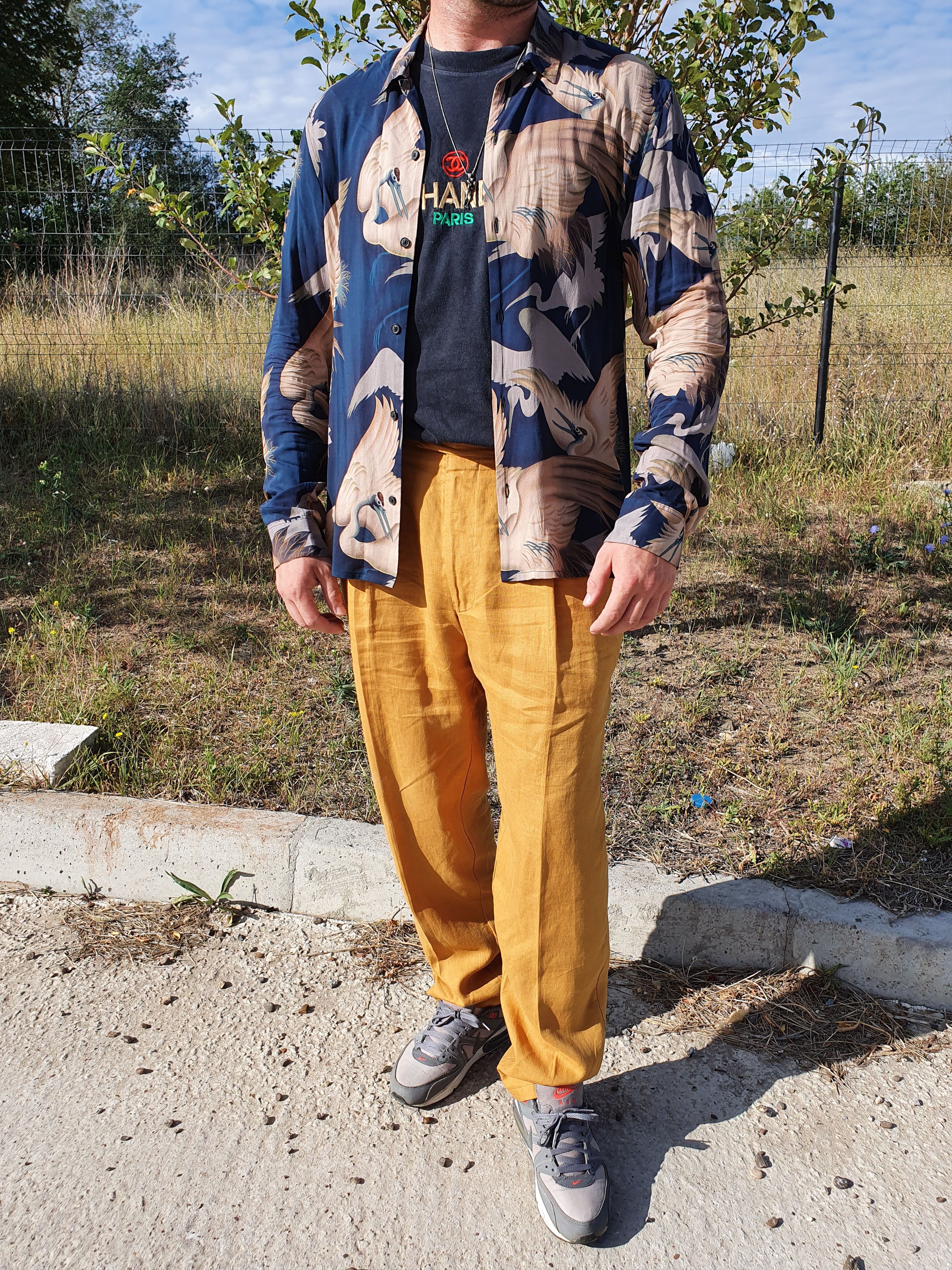 Hugo Boss × Vintage 90s Hugo BOSS Linen Casual Pants TYLER Style Size US 33 - 2 Thumbnail